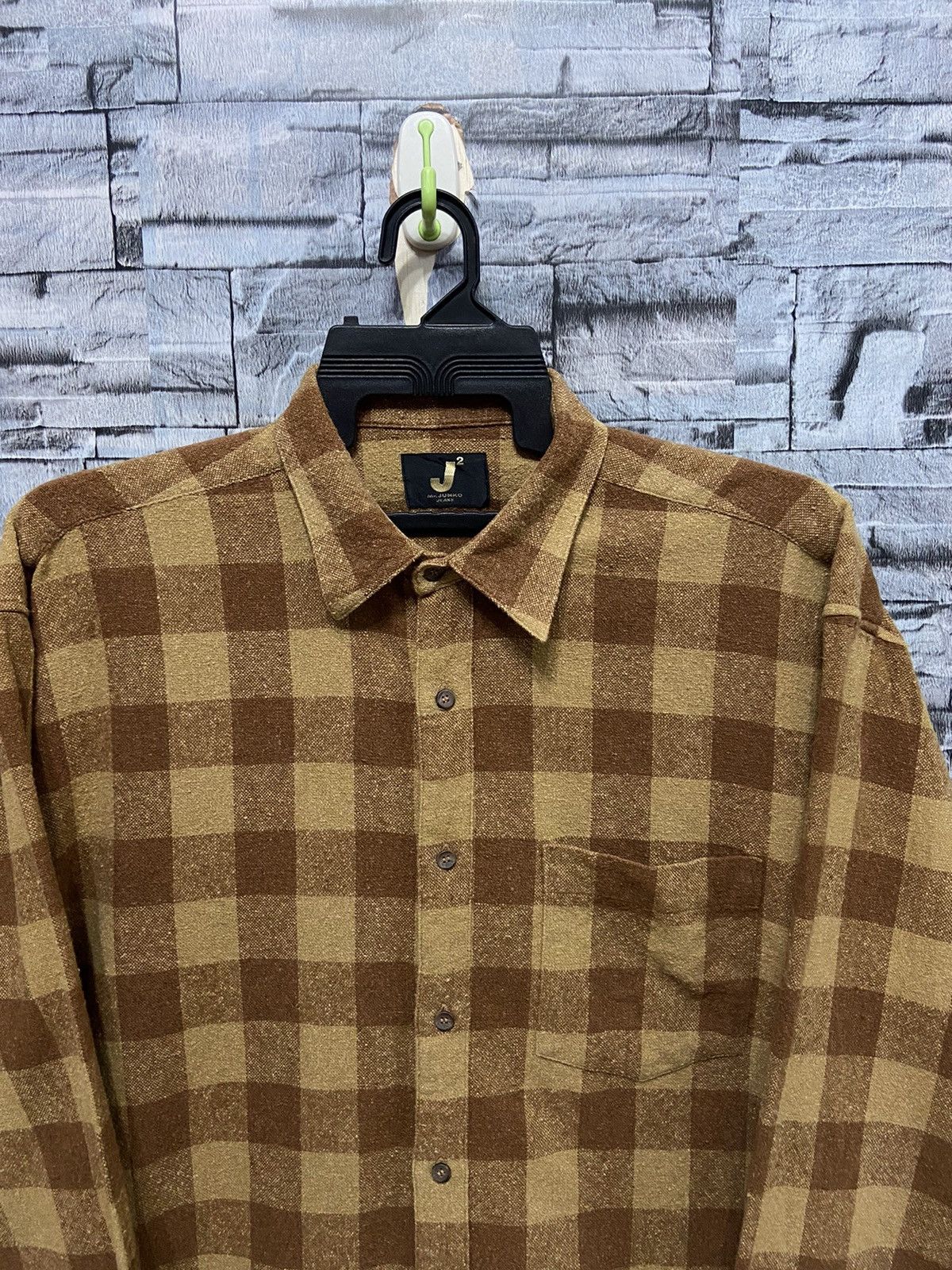 Japanese Brand Vintage Mr Junko flannel single pocket plaid size L fit XL Size US XL / EU 56 / 4 - 2 Thumbnail
