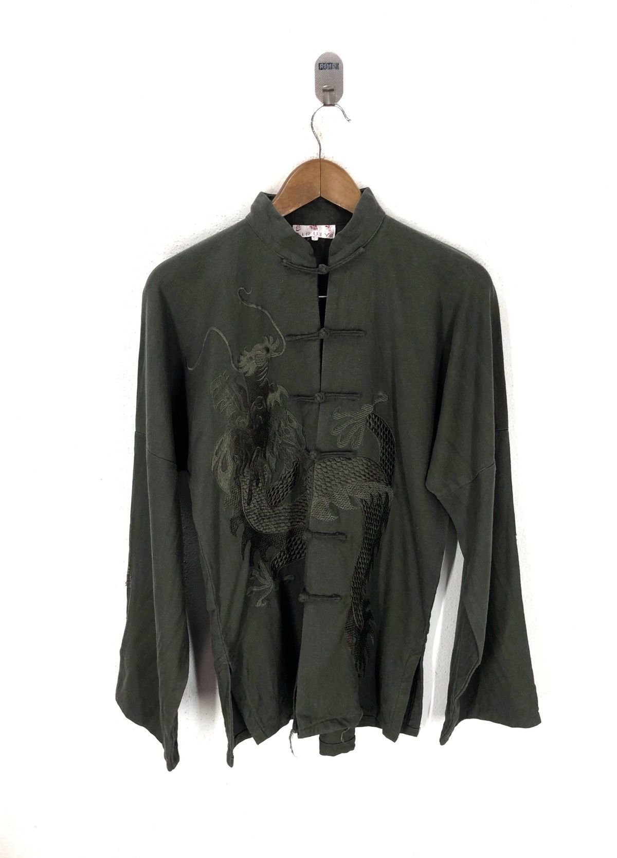 Designer × Japanese Brand Vintage SIRUIYI Chinese Dragon Embroidered Jacket OliveGreen Size US L / EU 52-54 / 3 - 1 Thumbnail