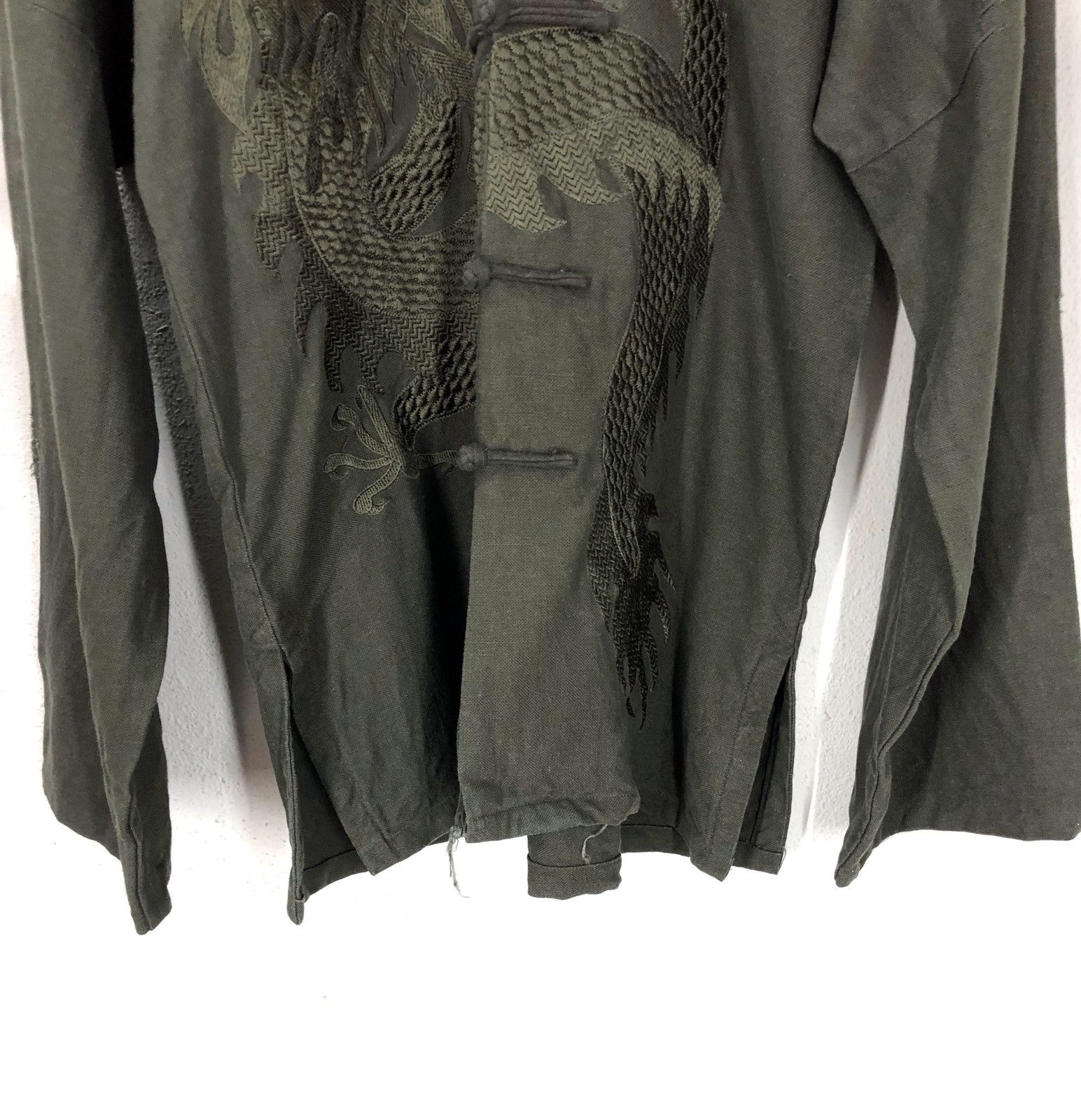 Designer × Japanese Brand Vintage SIRUIYI Chinese Dragon Embroidered Jacket OliveGreen Size US L / EU 52-54 / 3 - 3 Thumbnail