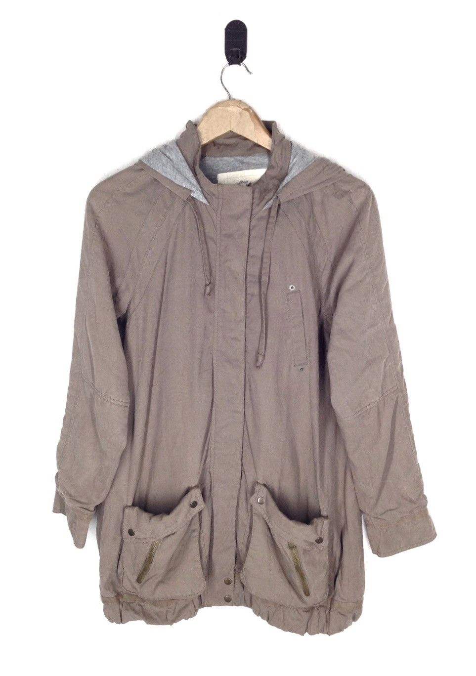 Japanese Brand Back Number Hooded Parka Jacket L Brown Japanese Streetwear Size US L / EU 52-54 / 3 - 1 Thumbnail