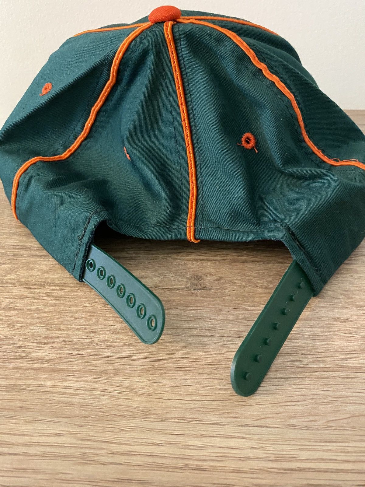 Vintage Vintage 80’s Green & Orange Blank Snap Back Hat Cap Size ONE SIZE - 11 Thumbnail