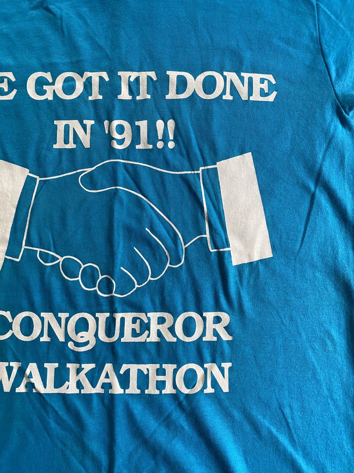 Jerzees Vintage 1991 90s Conqueror Fitness Walkathon Jerzees Tee Size US S / EU 44-46 / 1 - 3 Thumbnail
