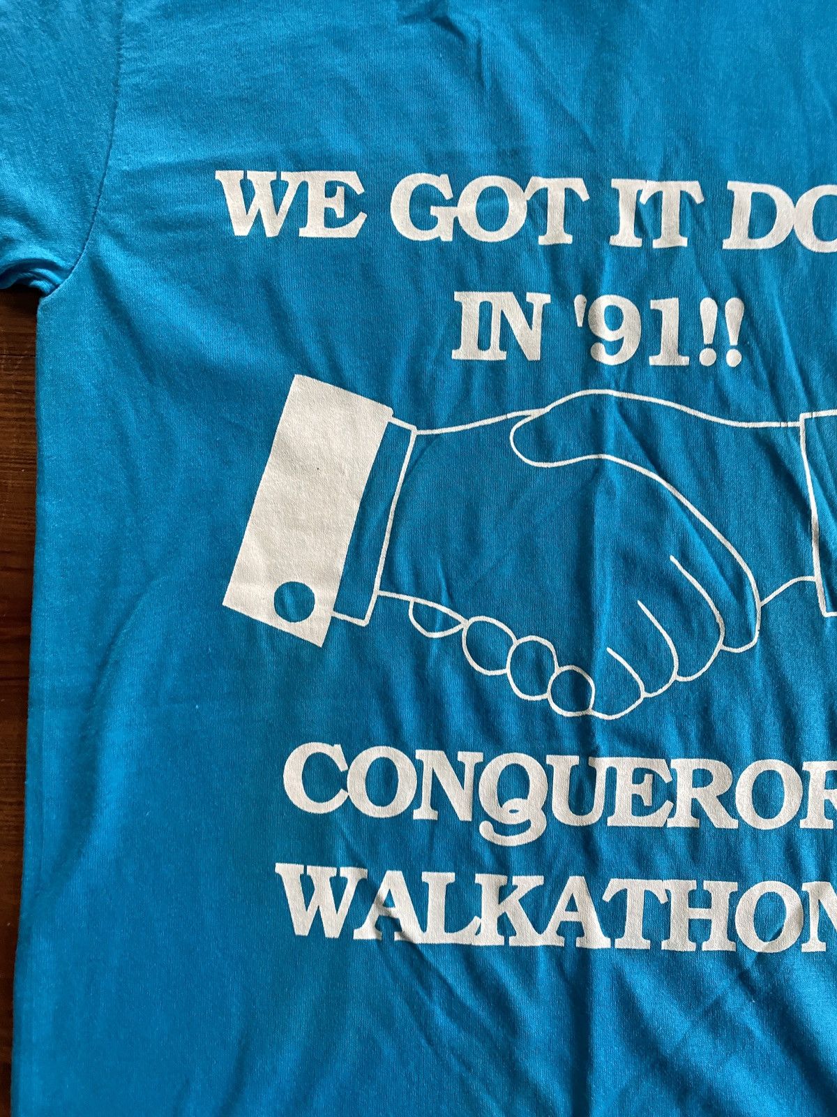 Jerzees Vintage 1991 90s Conqueror Fitness Walkathon Jerzees Tee Size US S / EU 44-46 / 1 - 2 Thumbnail