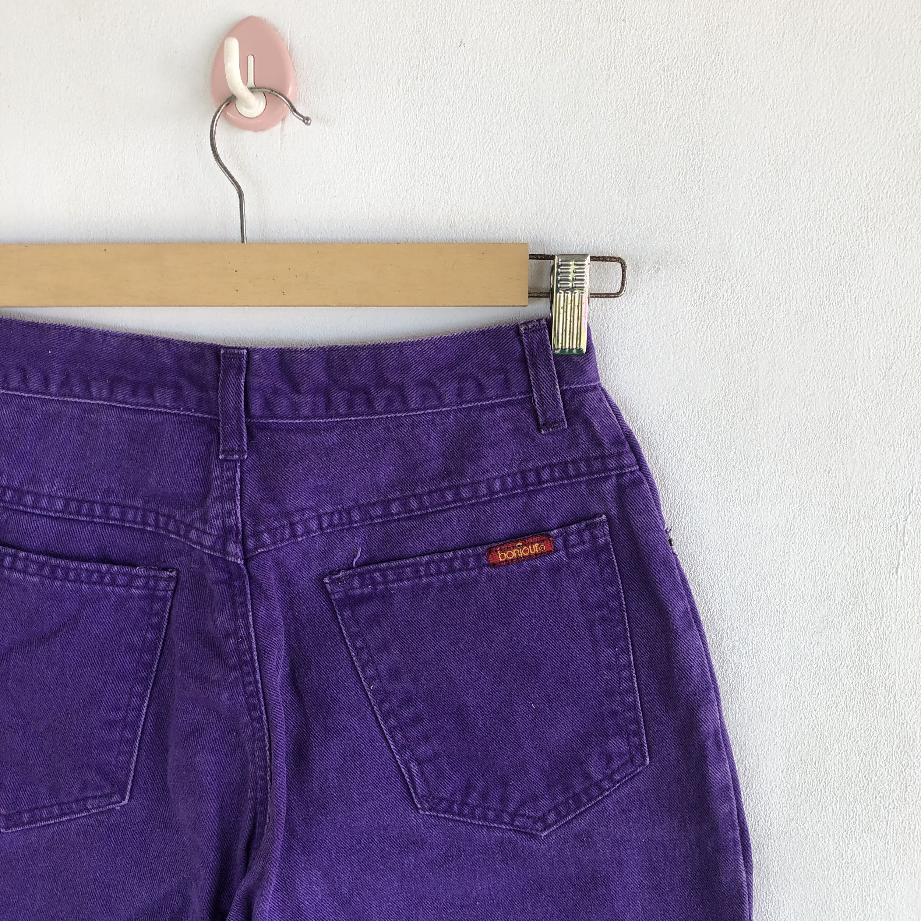 Vintage Vintage Bonjour Jeans Purple Fly Button Bonjour Baggy Denim Size 22" - 5 Thumbnail