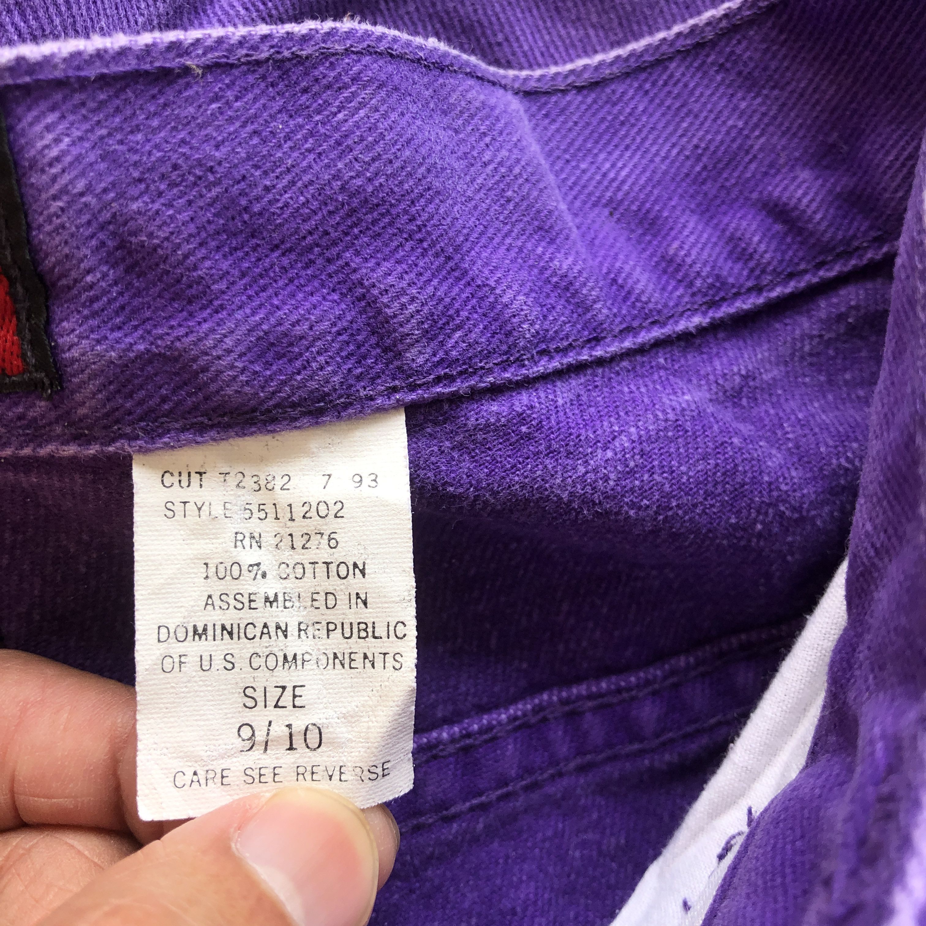 Vintage Vintage Bonjour Jeans Purple Fly Button Bonjour Baggy Denim Size 22" - 9 Thumbnail