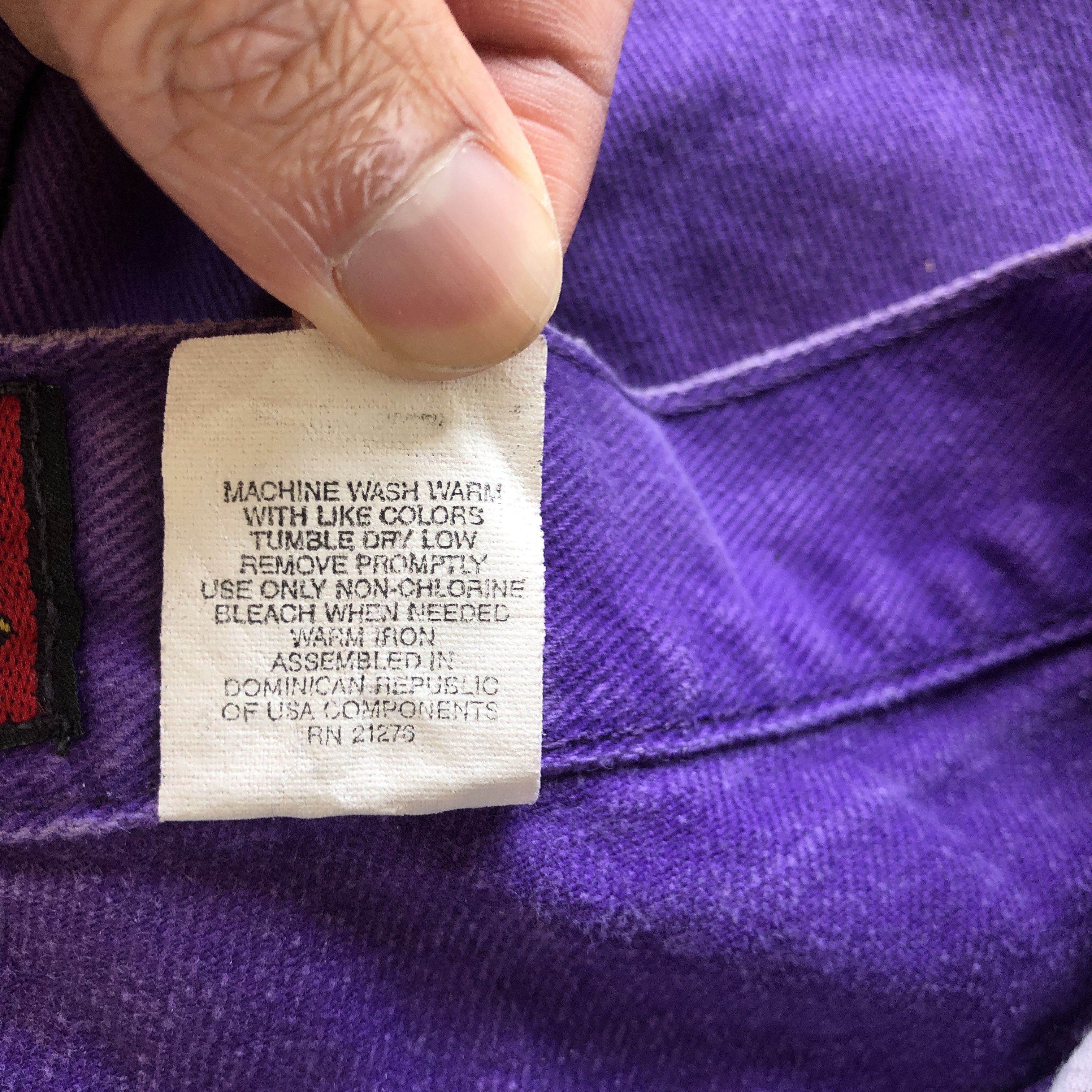 Vintage Vintage Bonjour Jeans Purple Fly Button Bonjour Baggy Denim Size 22" - 10 Thumbnail