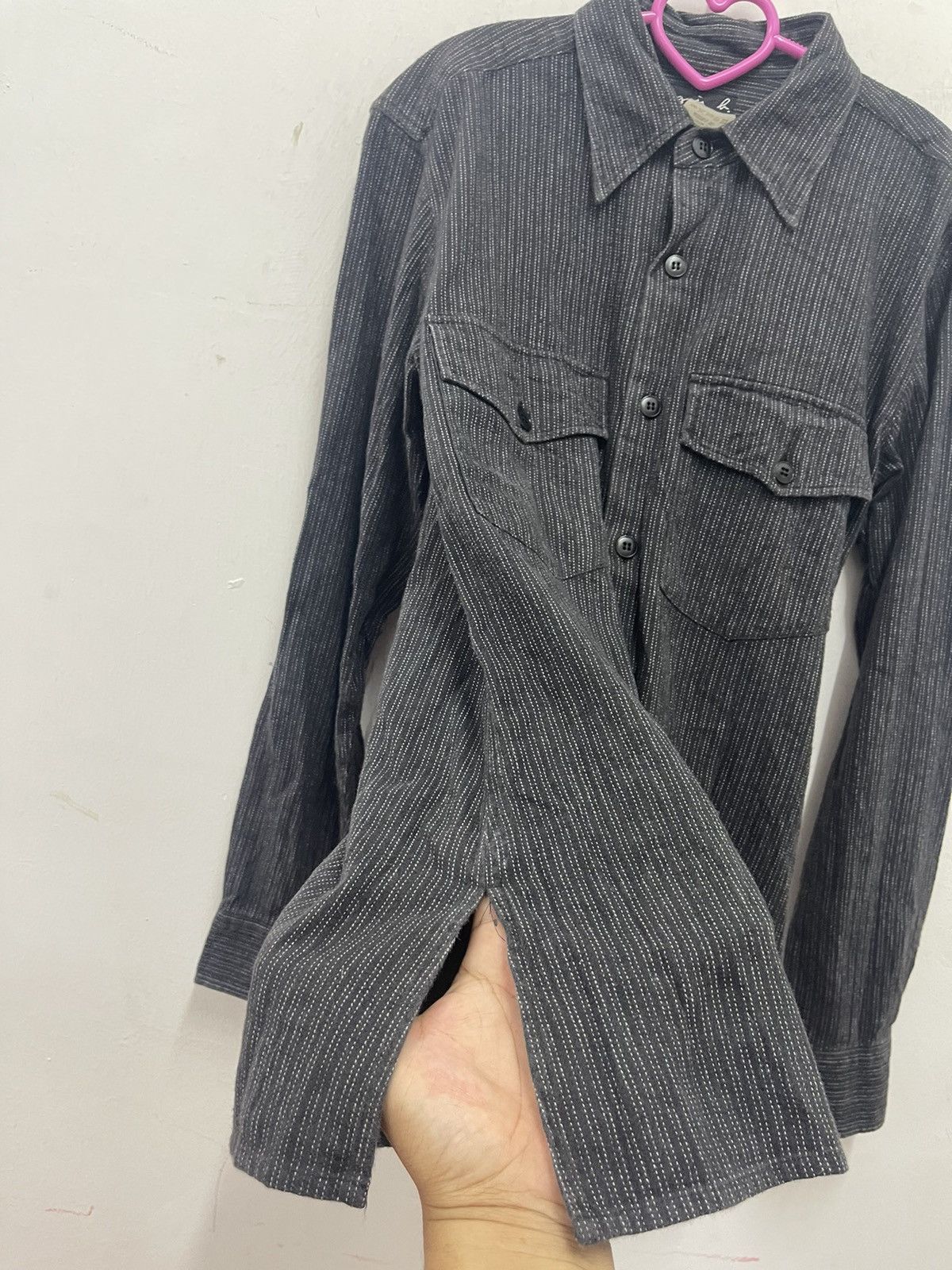 agnes b. Rare Vintage AGNES B Double Pocket Button Up Striped Size US M / EU 48-50 / 2 - 4 Thumbnail