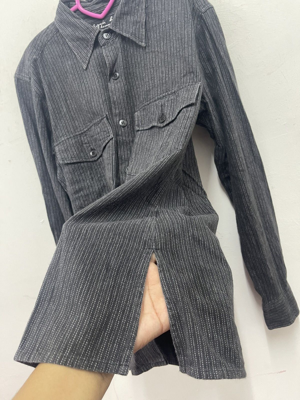 agnes b. Rare Vintage AGNES B Double Pocket Button Up Striped Size US M / EU 48-50 / 2 - 3 Thumbnail