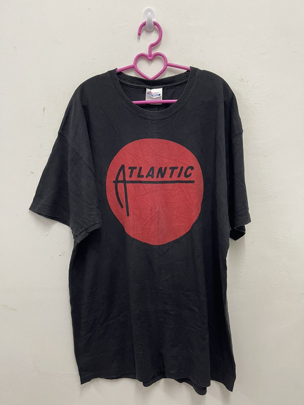 image of Rap Tees x Rock T Shirt Vintage Atlantic Records Promo Shirt in Black, Men's (Size XL)