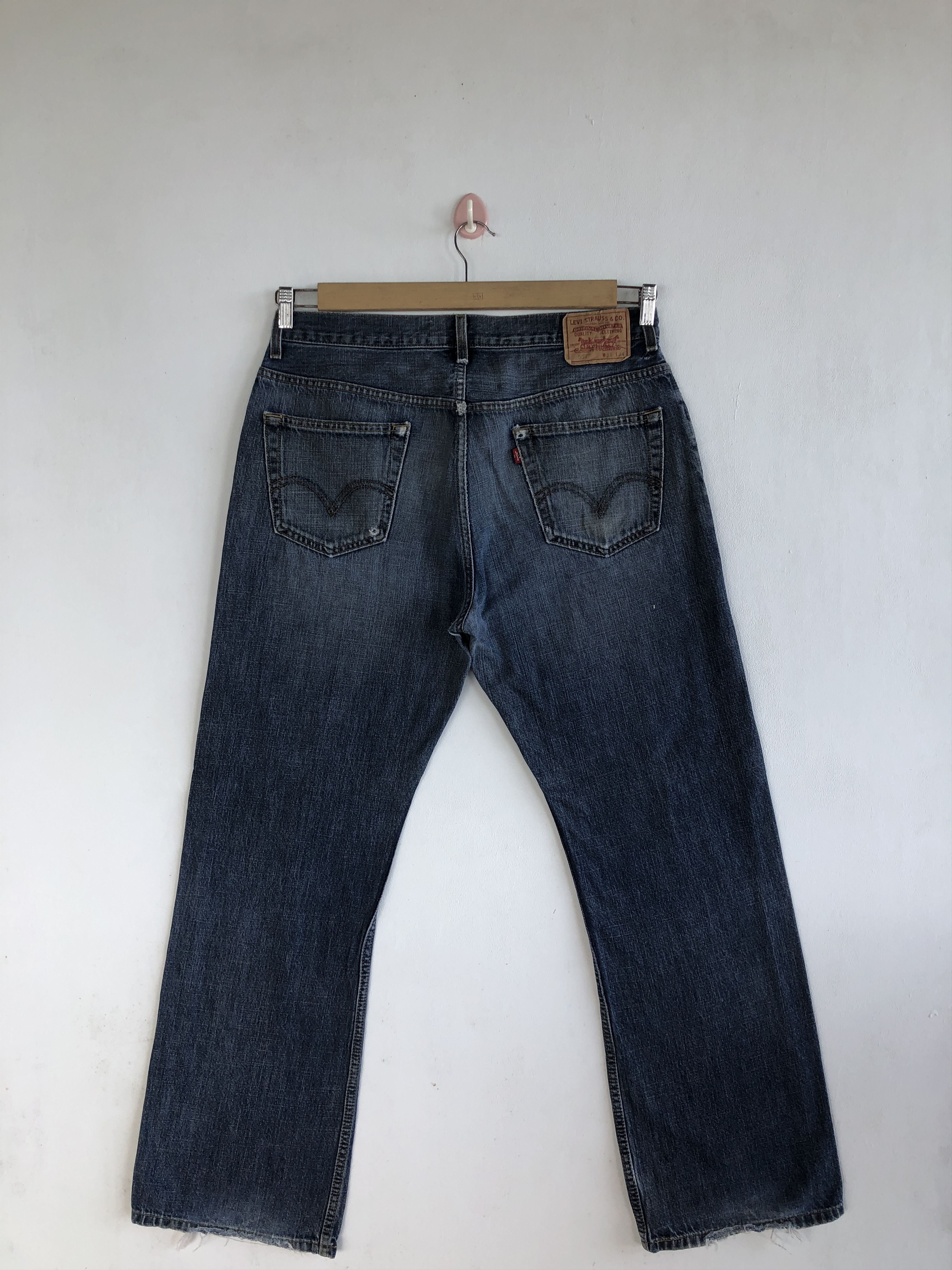 Levi's Vintage Levis Jeans Dark Blue Ripped Levi's Flared Denim Size US 34 / EU 50 - 2 Thumbnail