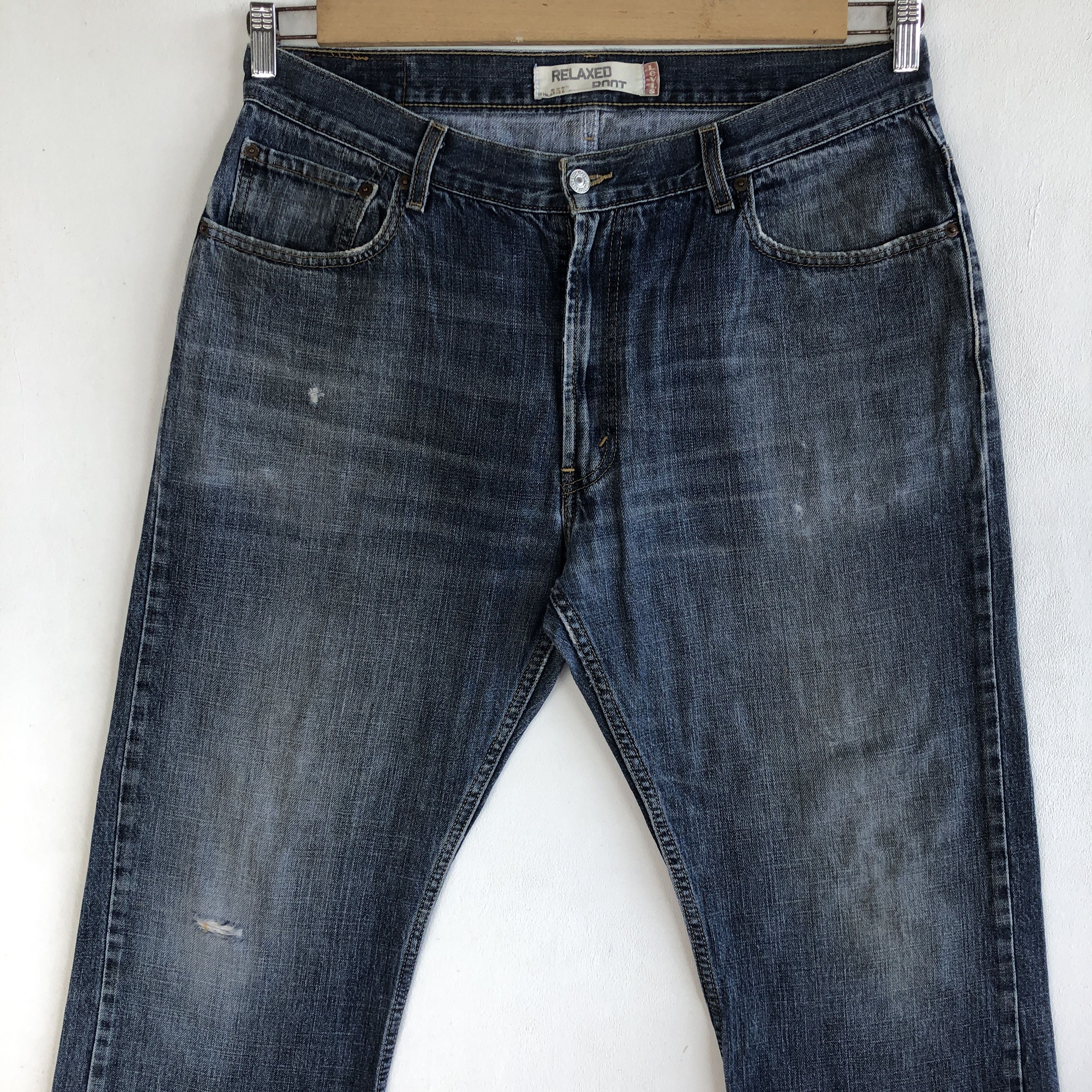 Levi's Vintage Levis Jeans Dark Blue Ripped Levi's Flared Denim Size US 34 / EU 50 - 3 Thumbnail