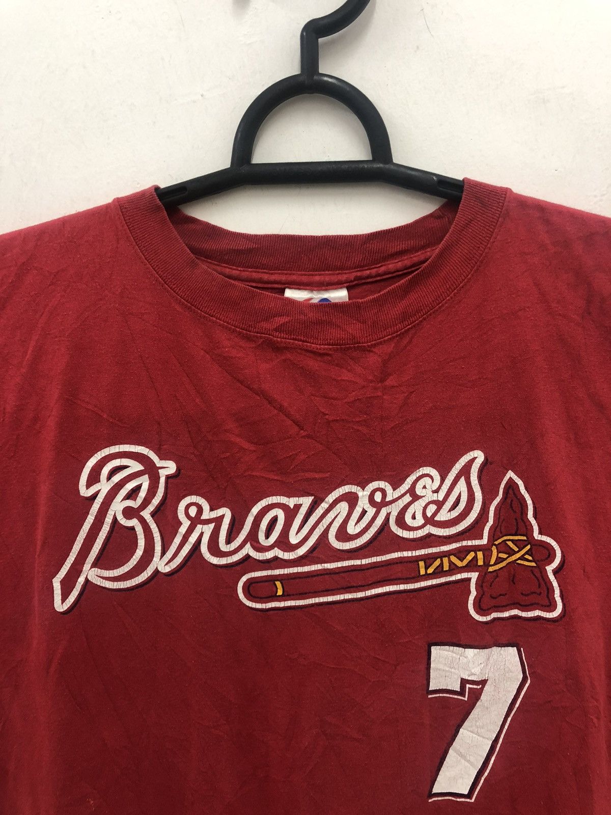 MLB Rare ATLANTA BRAVES 7 DREW Mlbpa Shirt Size US XXL / EU 58 / 5 - 2 Thumbnail