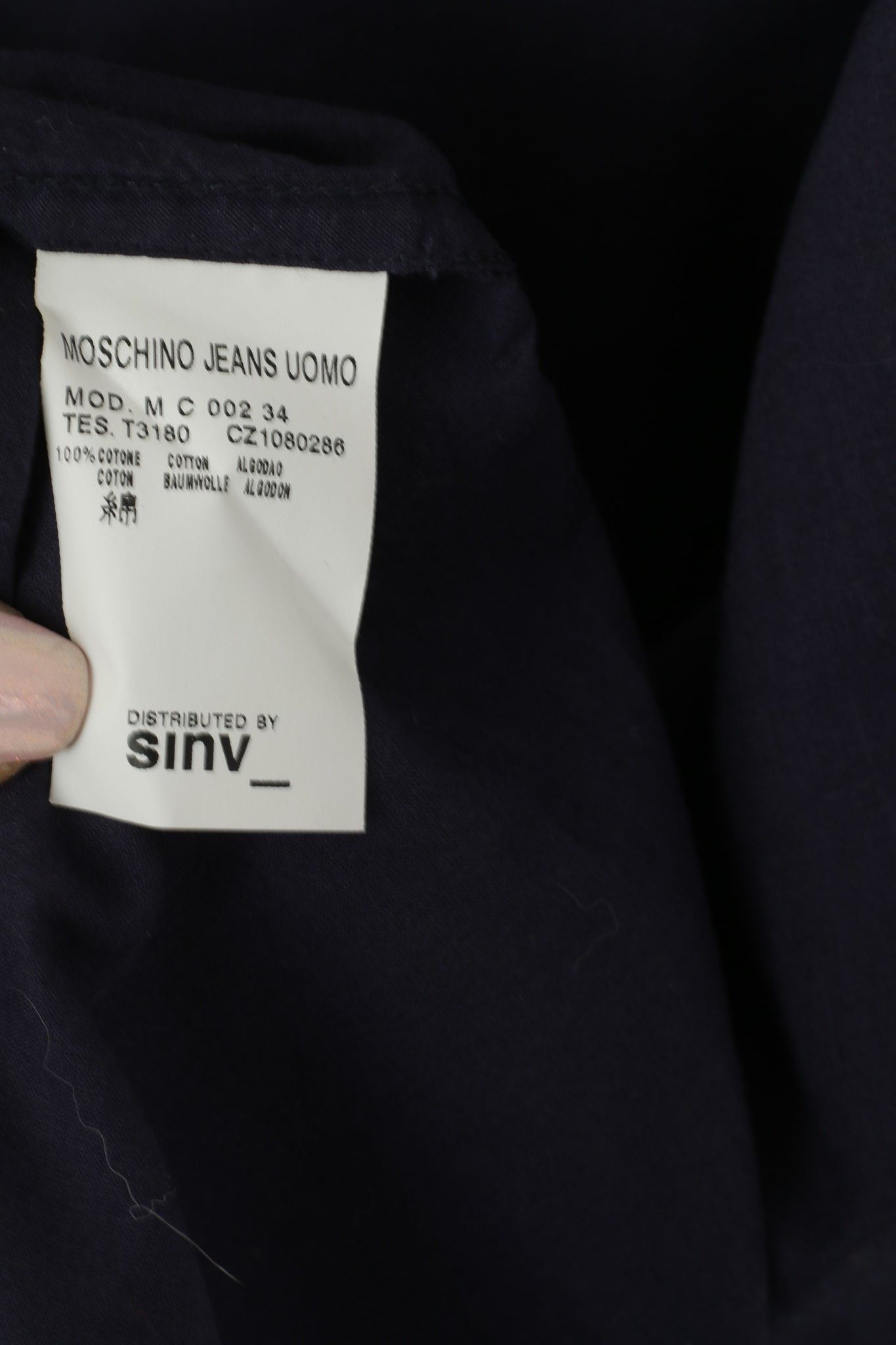 Moschino Moschino Jeans Men M Casual Shirt Navy Cotton 2369 Size US M / EU 48-50 / 2 - 4 Thumbnail