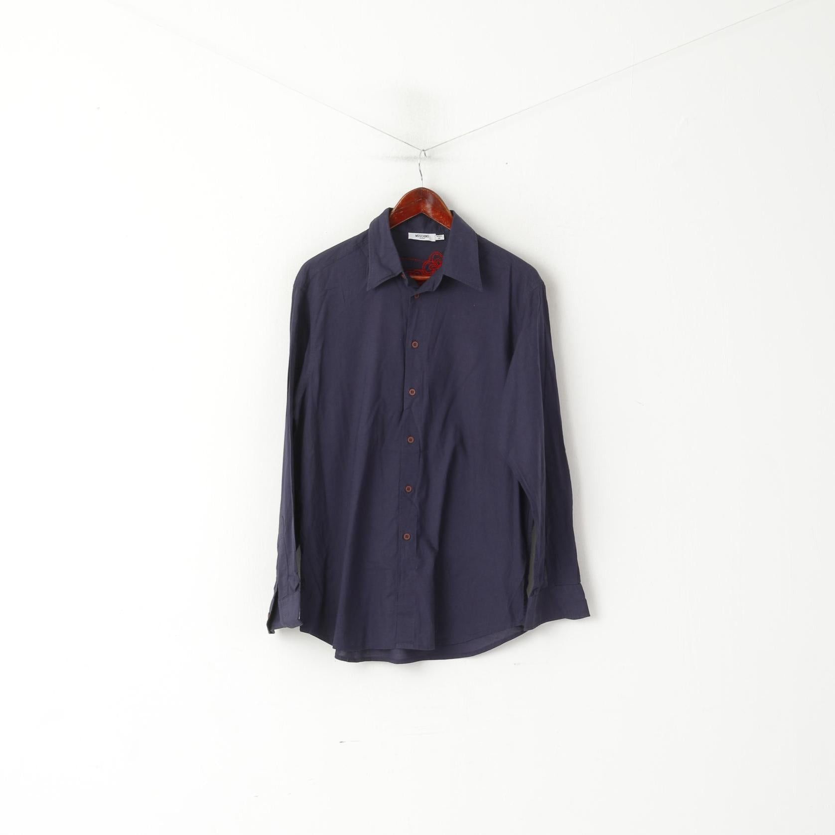 Moschino Moschino Jeans Men M Casual Shirt Navy Cotton 2369 Size US M / EU 48-50 / 2 - 1 Thumbnail