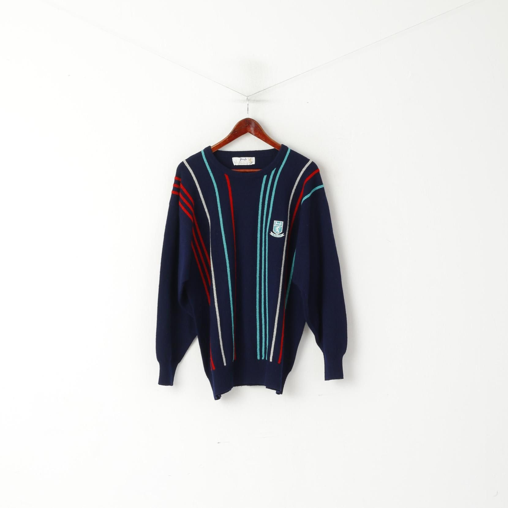 Pringle Of Scotland × Vintage Pringle Sports Men S Jumper Navy Striped New Wool 1499 Size US S / EU 44-46 / 1 - 1 Thumbnail