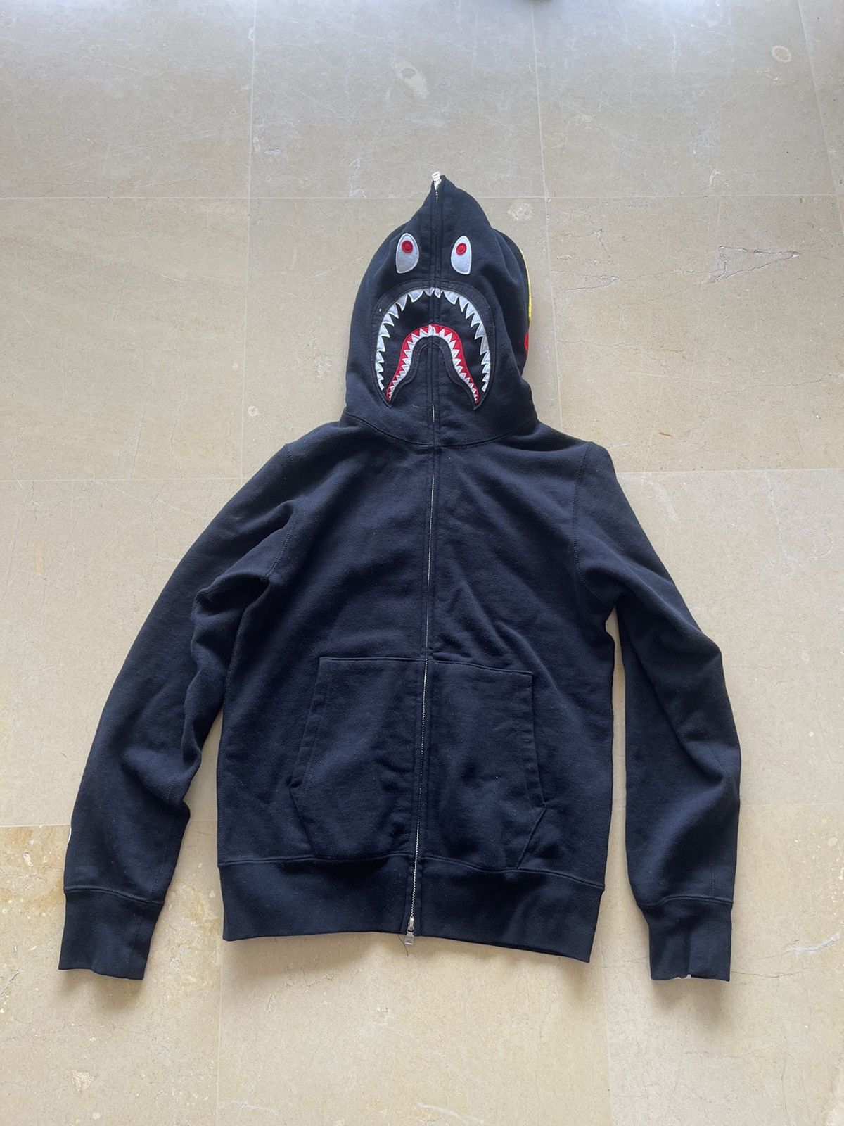 Bape Ponr Shark Black zip up sweatshirt