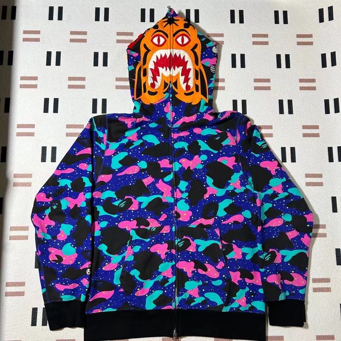 Bape x Kid Cudi Shark Full Zip Hoodie 'Navy' | Multi-Color | Men's Size S