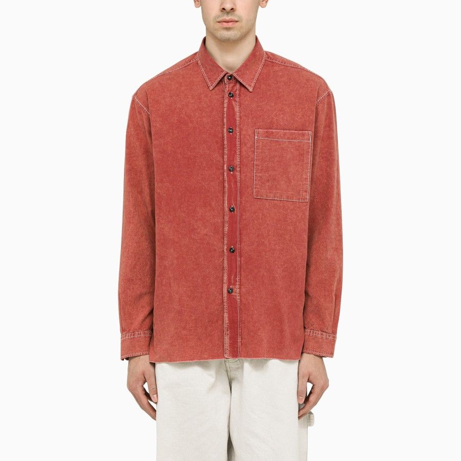 o1d2blof0623 Denim Shirts in Ivory/Pink
