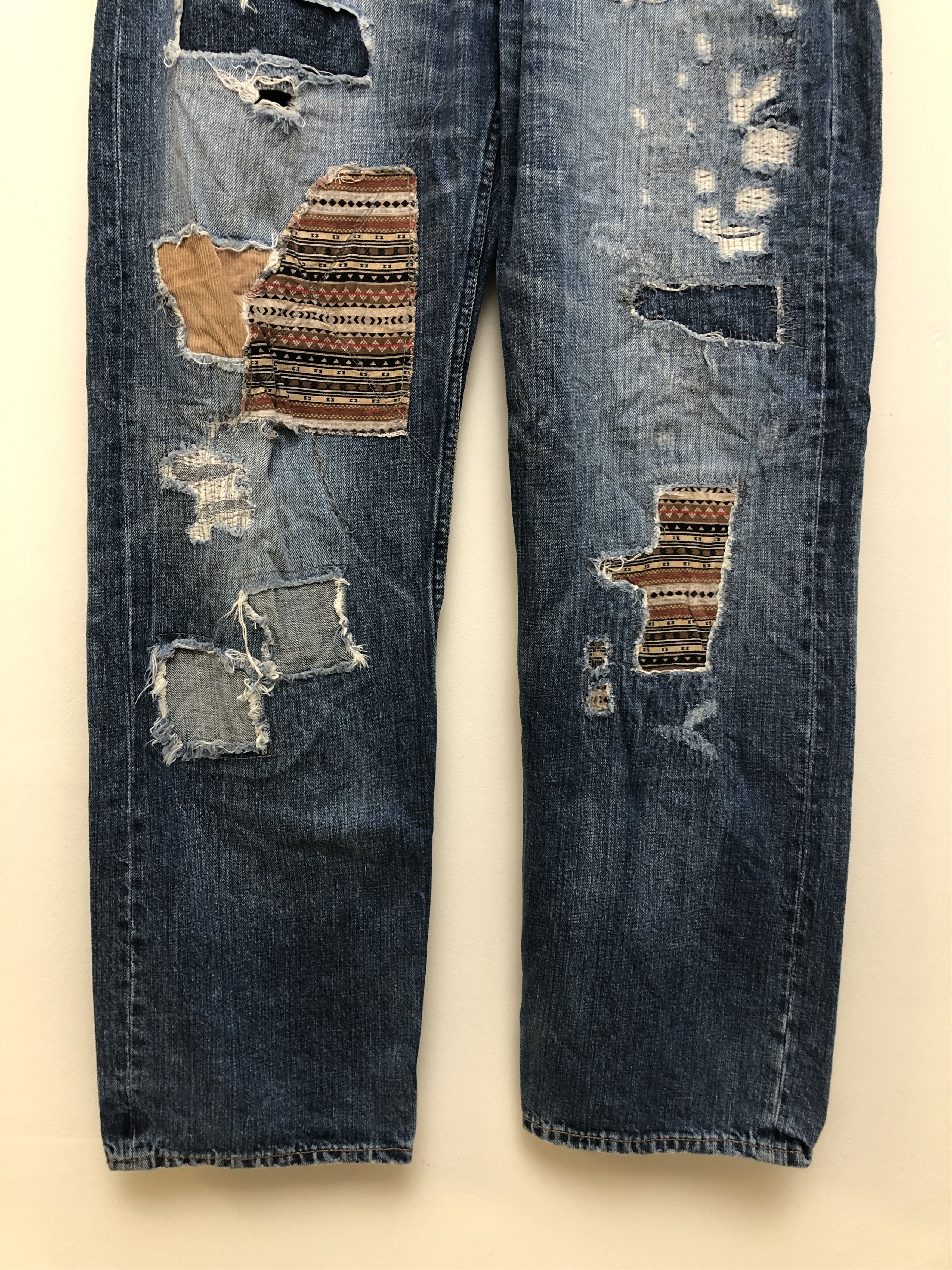 Japanese Brand Ill's Japanese Brand Patchwork Denim Jeans Waist 34 Size US 34 / EU 50 - 4 Thumbnail