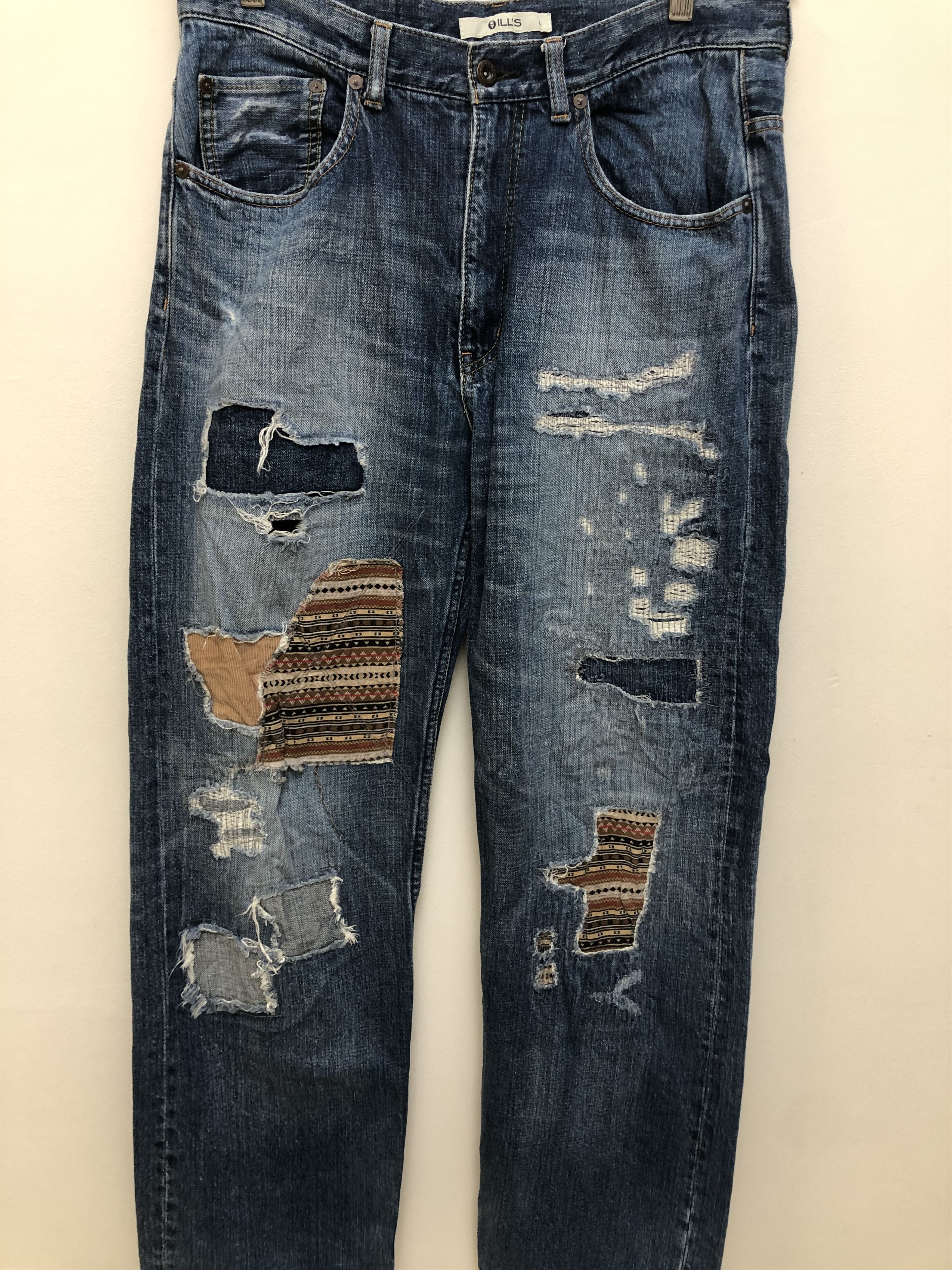 Japanese Brand Ill's Japanese Brand Patchwork Denim Jeans Waist 34 Size US 34 / EU 50 - 2 Thumbnail