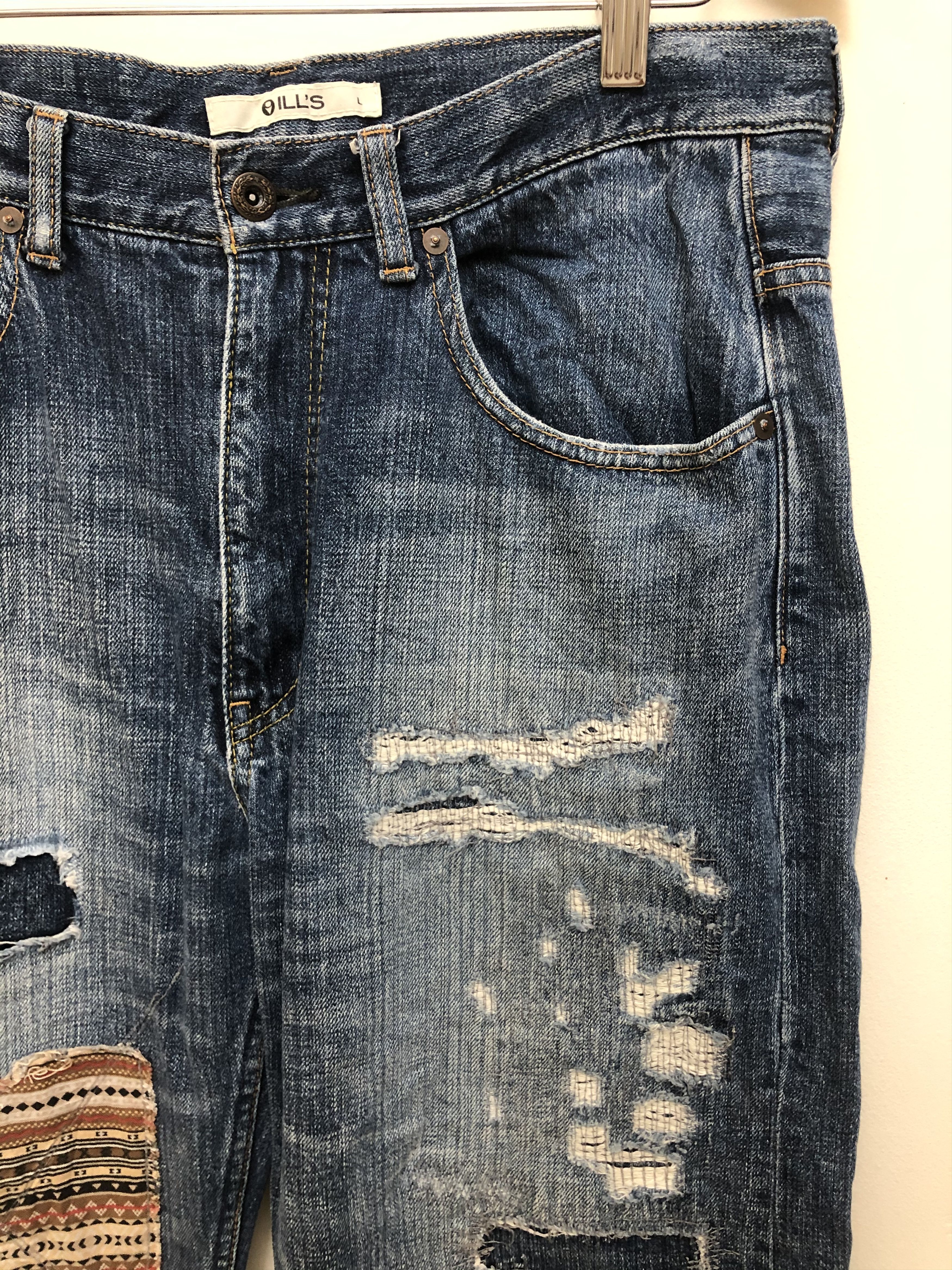 Japanese Brand Ill's Japanese Brand Patchwork Denim Jeans Waist 34 Size US 34 / EU 50 - 5 Thumbnail