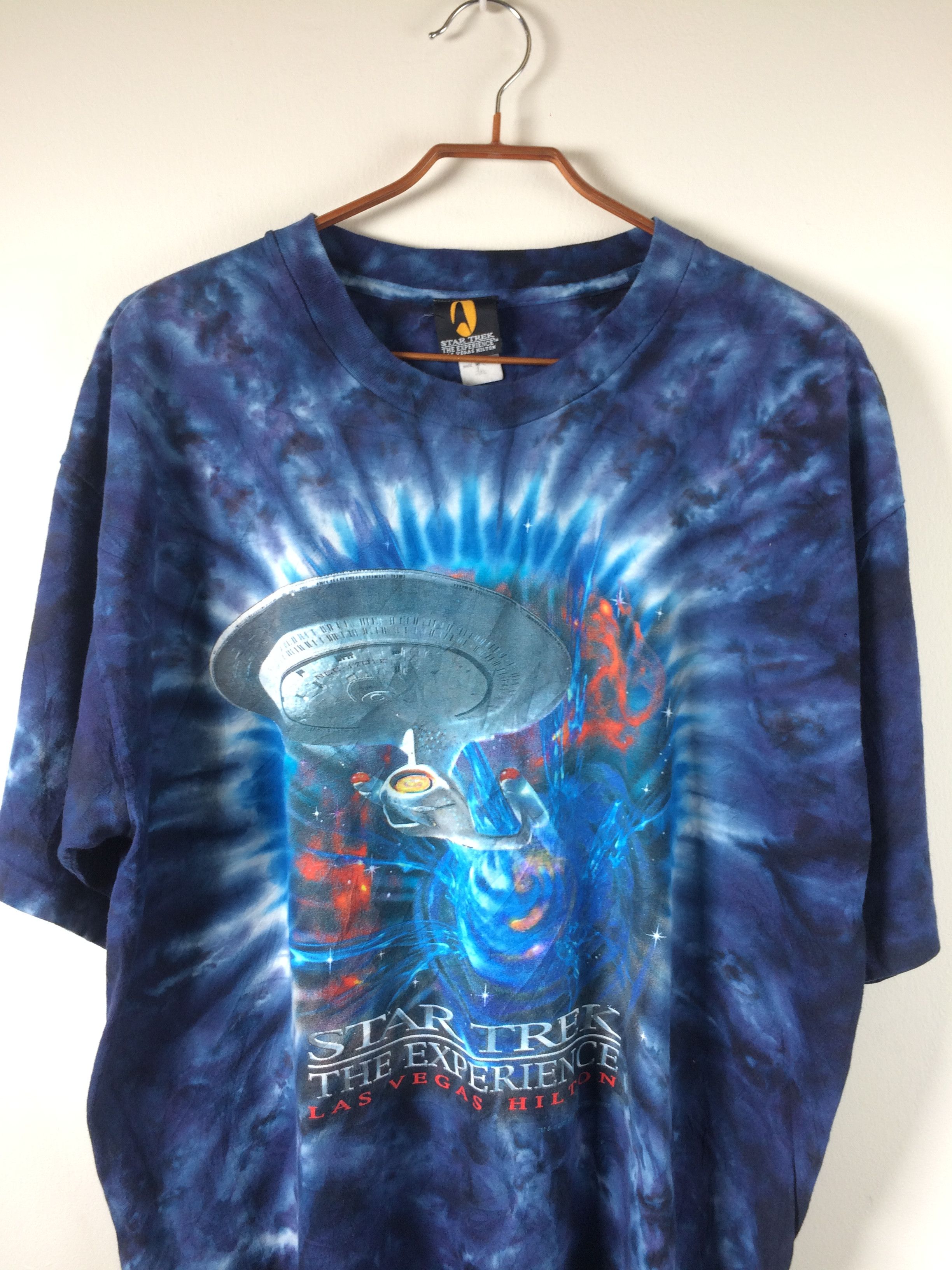 image of 2001 Star Trek Enterprise Sci Fiction Movie Tie Dye Shirt, Men's (Size 2XL)
