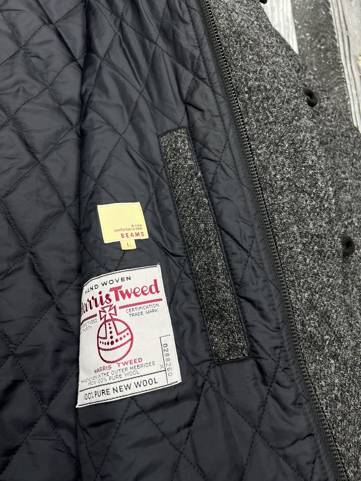 Beams Plus × Harris Tweed VINTAGE BEAMS X HARRIS TWEED JACKET WOOL FUR HOODIE COAT Size US M / EU 48-50 / 2 - 18 Thumbnail