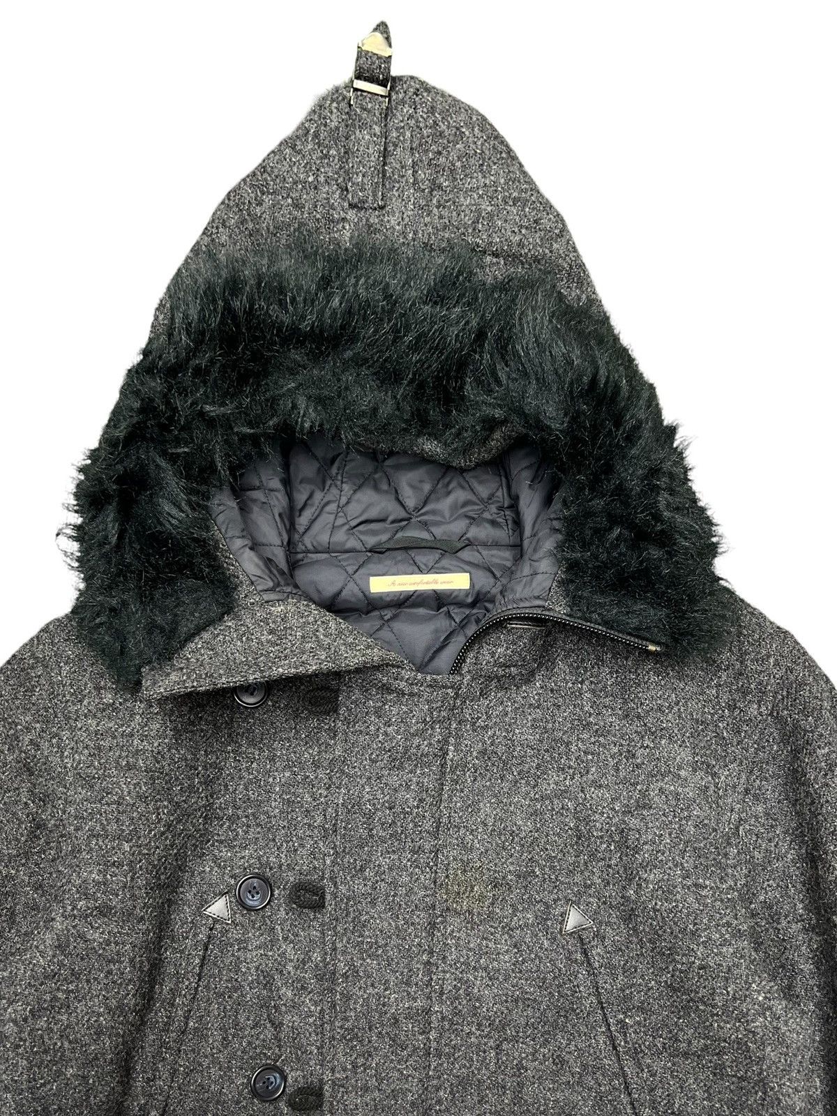Beams Plus × Harris Tweed VINTAGE BEAMS X HARRIS TWEED JACKET WOOL FUR HOODIE COAT Size US M / EU 48-50 / 2 - 5 Thumbnail