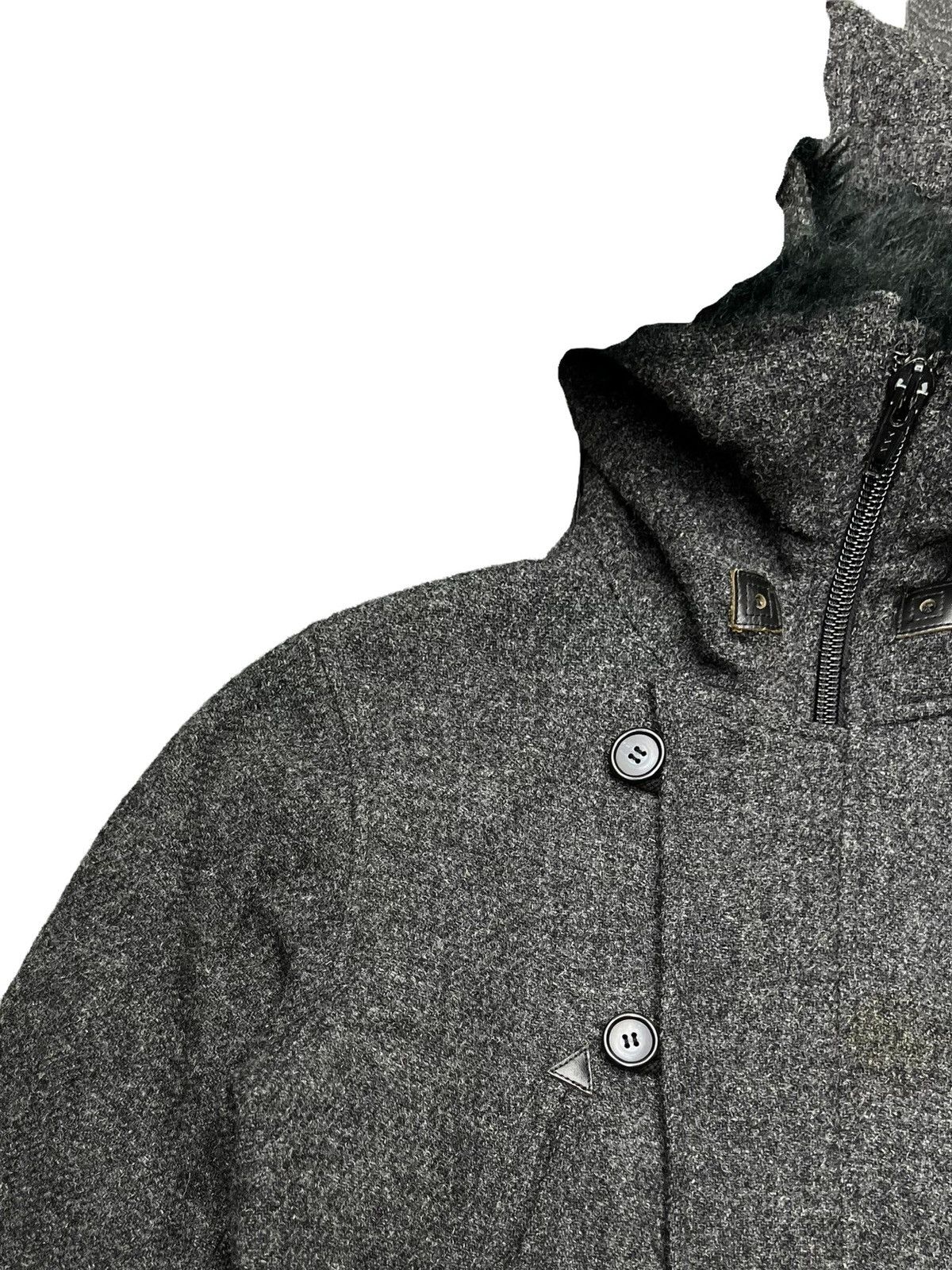 Beams Plus × Harris Tweed VINTAGE BEAMS X HARRIS TWEED JACKET WOOL FUR HOODIE COAT Size US M / EU 48-50 / 2 - 7 Thumbnail