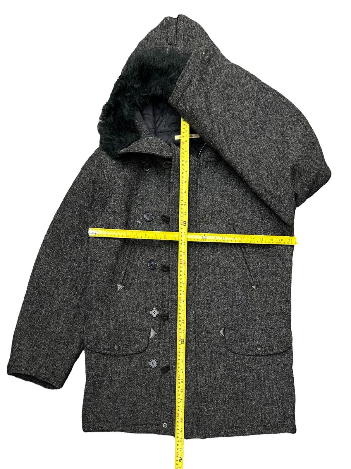 Beams Plus × Harris Tweed VINTAGE BEAMS X HARRIS TWEED JACKET WOOL FUR HOODIE COAT Size US M / EU 48-50 / 2 - 22 Thumbnail