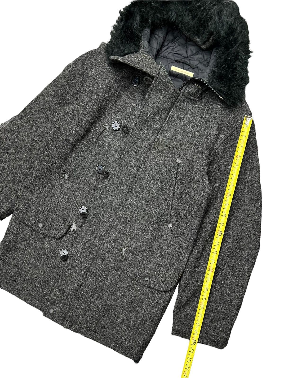 Beams Plus × Harris Tweed VINTAGE BEAMS X HARRIS TWEED JACKET WOOL FUR HOODIE COAT Size US M / EU 48-50 / 2 - 23 Thumbnail