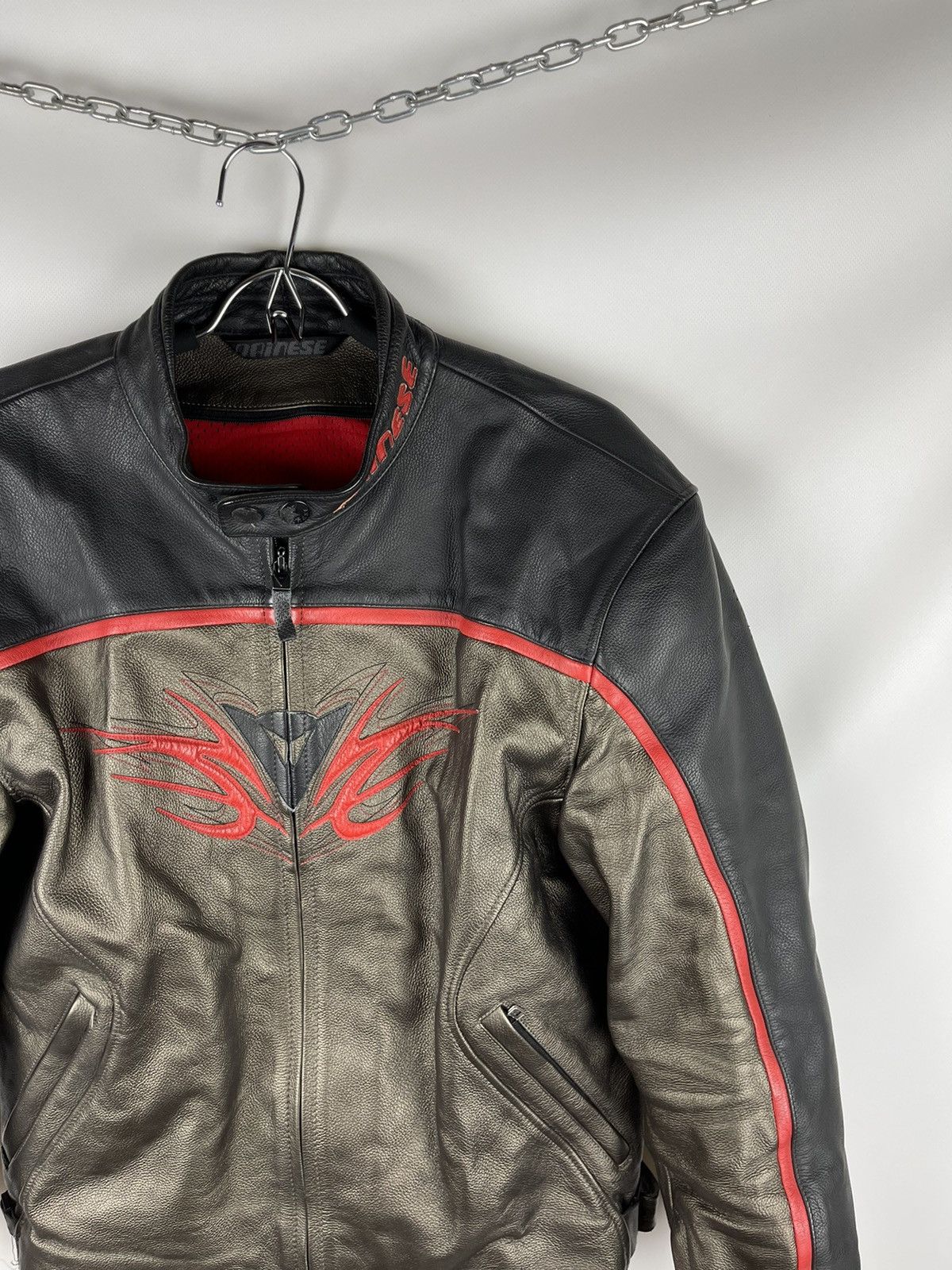 Dainese Dainese logo real leather biker motorcycle jacket gold Size US M / EU 48-50 / 2 - 5 Thumbnail