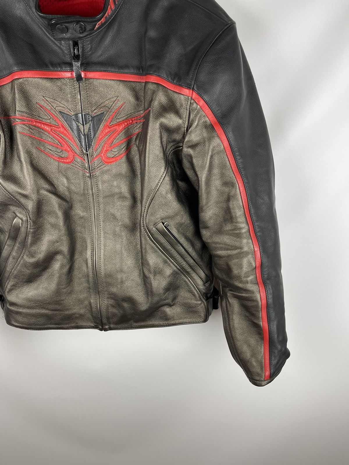 Dainese Dainese logo real leather biker motorcycle jacket gold Size US M / EU 48-50 / 2 - 6 Thumbnail