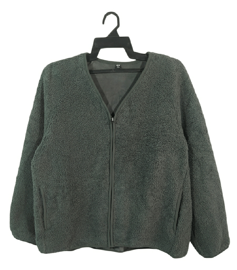 image of Uniqlo Zipped Bulky Fleece in Grey, Men's (Size Large)