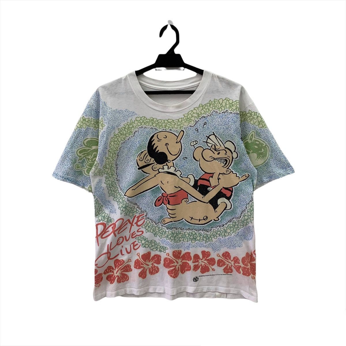 Cartoon Network × Vintage Vintage 90s All Over Print Popeye Tshirt Size US M / EU 48-50 / 2 - 1 Thumbnail