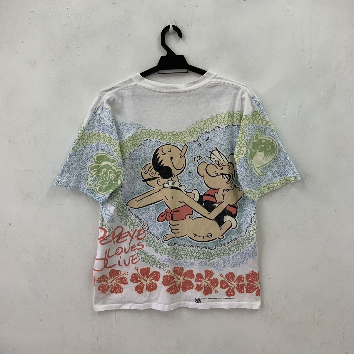 Cartoon Network × Vintage Vintage 90s All Over Print Popeye Tshirt Size US M / EU 48-50 / 2 - 5 Thumbnail