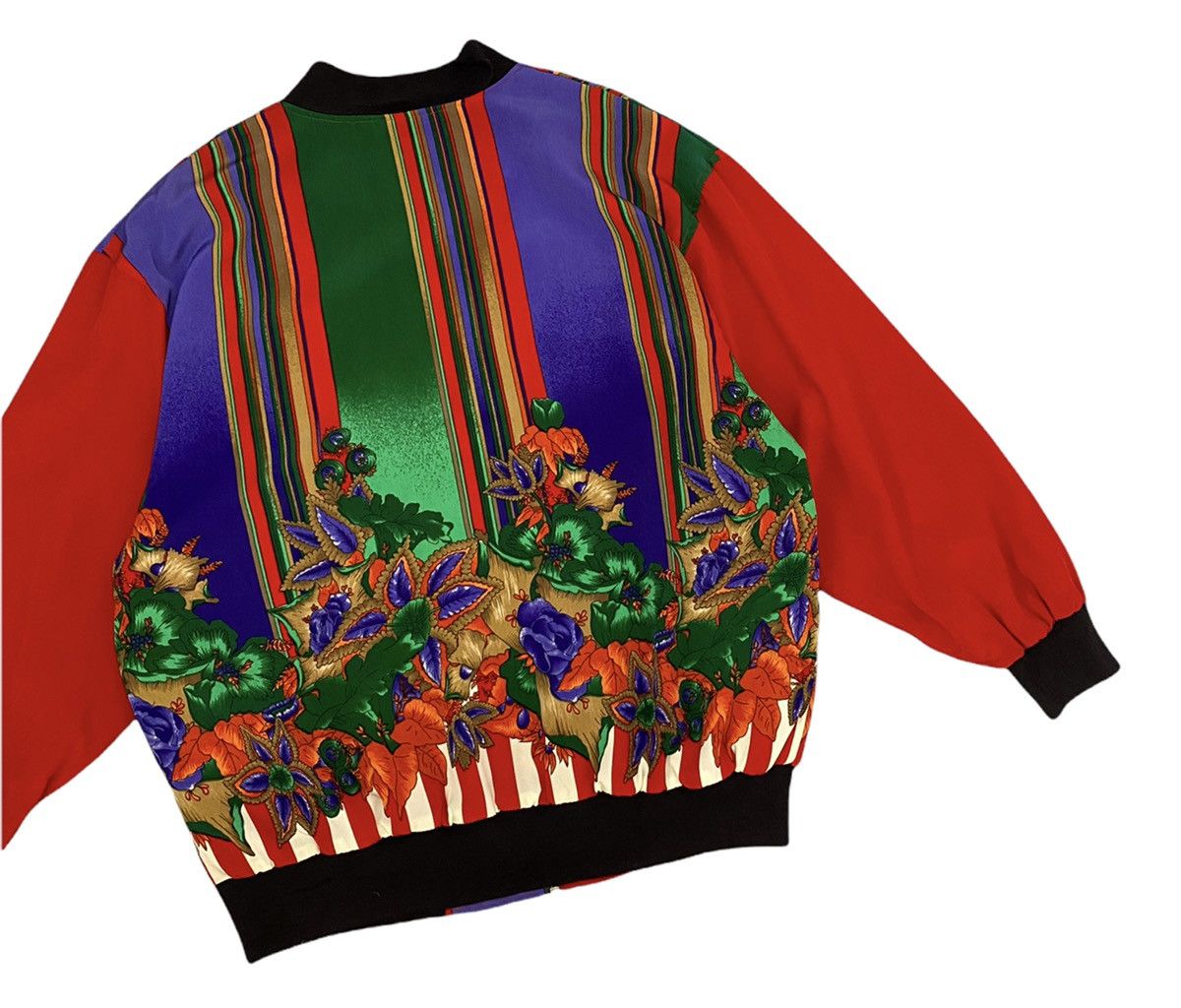 If Six Was Nine GRAIL🔥JAPANESE COLOURFUL FLOWER PRINT SILK BOMBER JACKET Size US M / EU 48-50 / 2 - 6 Thumbnail