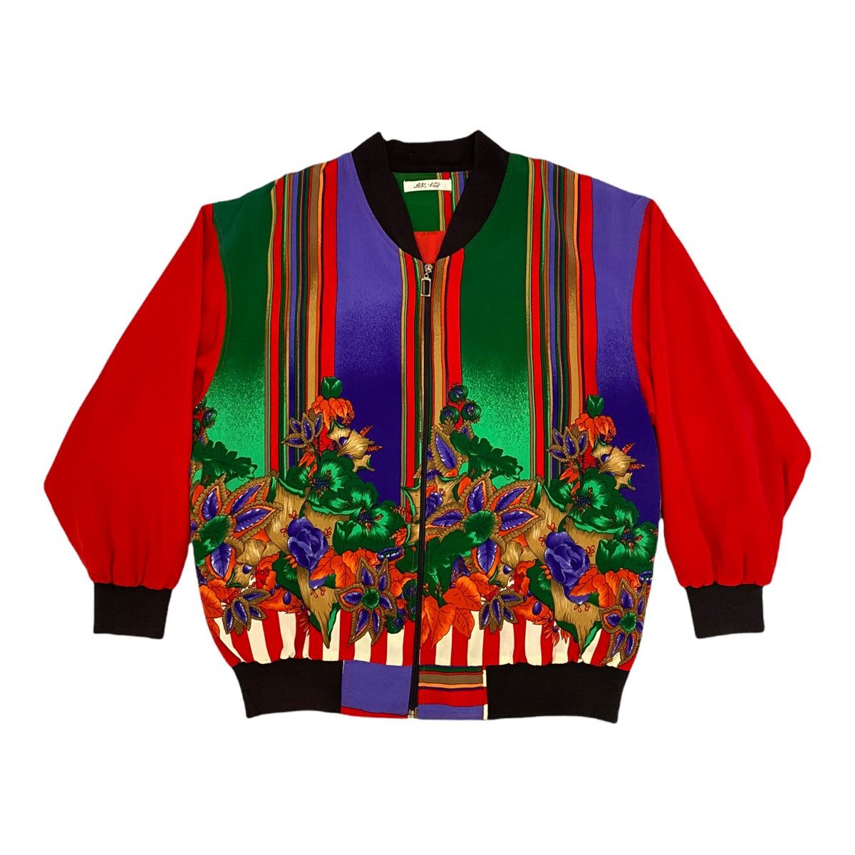 If Six Was Nine GRAIL🔥JAPANESE COLOURFUL FLOWER PRINT SILK BOMBER JACKET Size US M / EU 48-50 / 2 - 1 Thumbnail