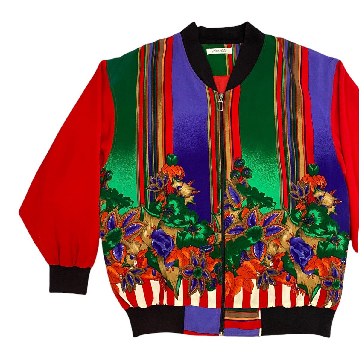 If Six Was Nine GRAIL🔥JAPANESE COLOURFUL FLOWER PRINT SILK BOMBER JACKET Size US M / EU 48-50 / 2 - 11 Thumbnail