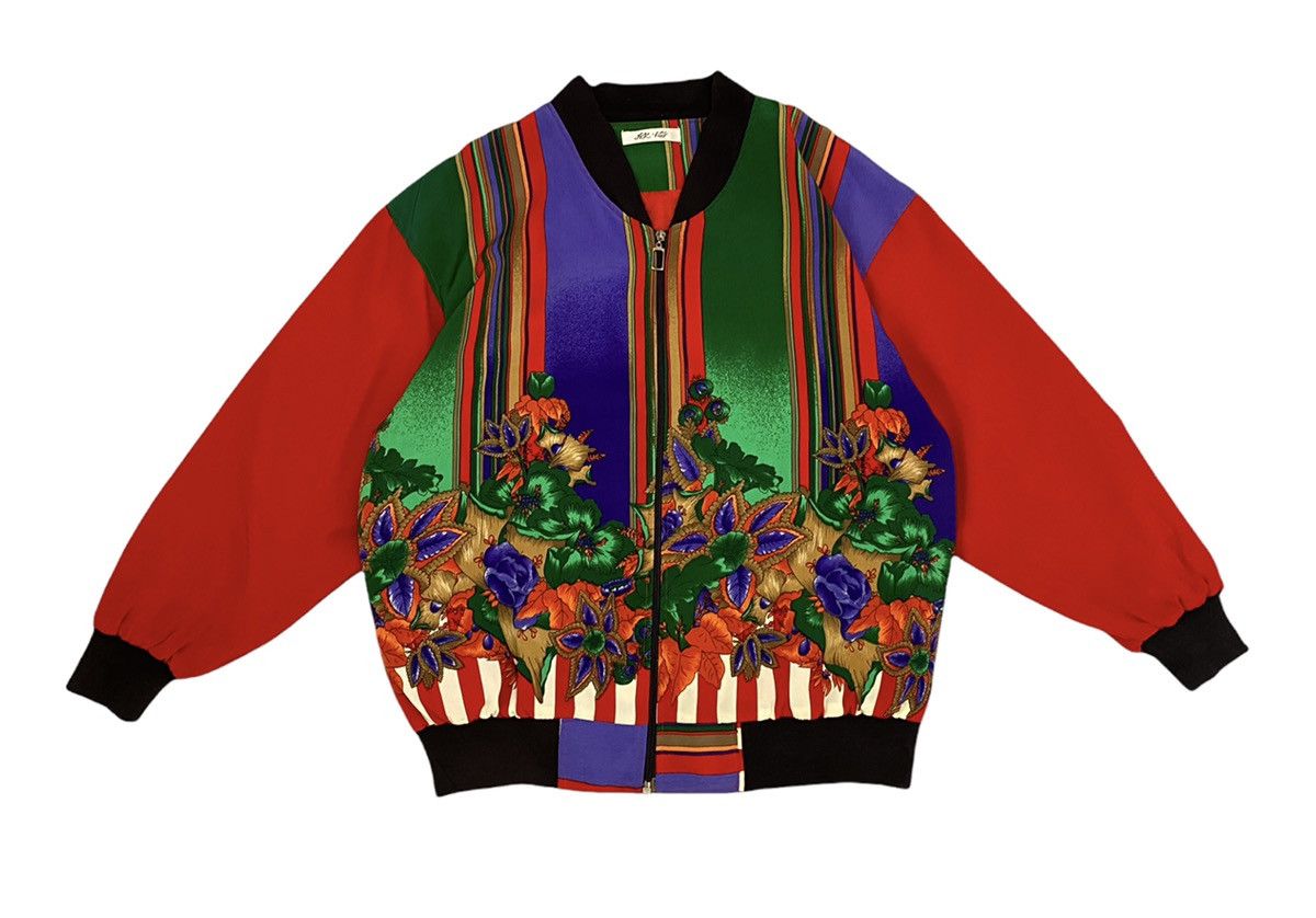 If Six Was Nine GRAIL🔥JAPANESE COLOURFUL FLOWER PRINT SILK BOMBER JACKET Size US M / EU 48-50 / 2 - 4 Thumbnail
