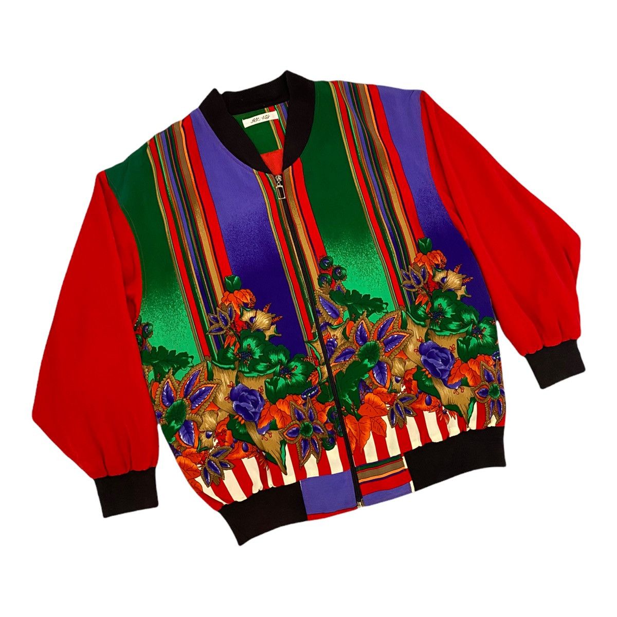 If Six Was Nine GRAIL🔥JAPANESE COLOURFUL FLOWER PRINT SILK BOMBER JACKET Size US M / EU 48-50 / 2 - 2 Thumbnail