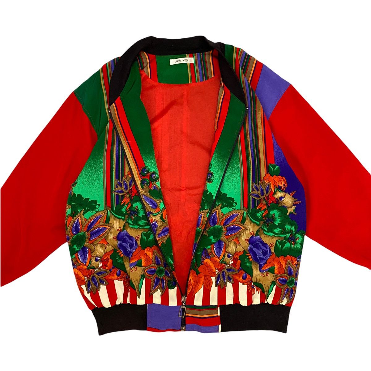 If Six Was Nine GRAIL🔥JAPANESE COLOURFUL FLOWER PRINT SILK BOMBER JACKET Size US M / EU 48-50 / 2 - 3 Thumbnail
