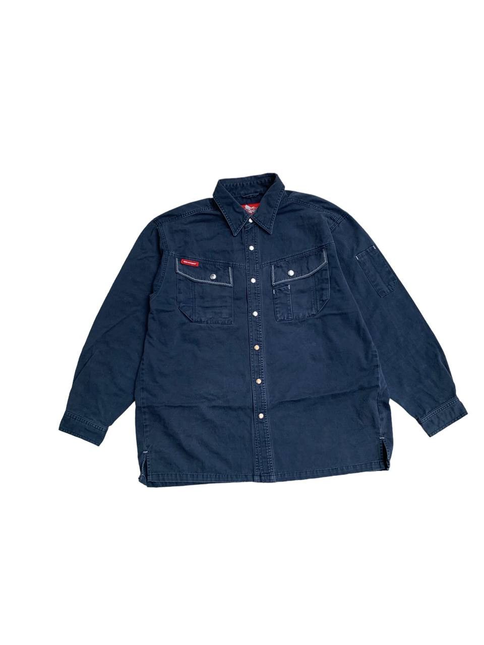 Japanese Brand Vintage Baggy Gin Wash Snap Button Work Shirt Jacket Size US L / EU 52-54 / 3 - 1 Thumbnail