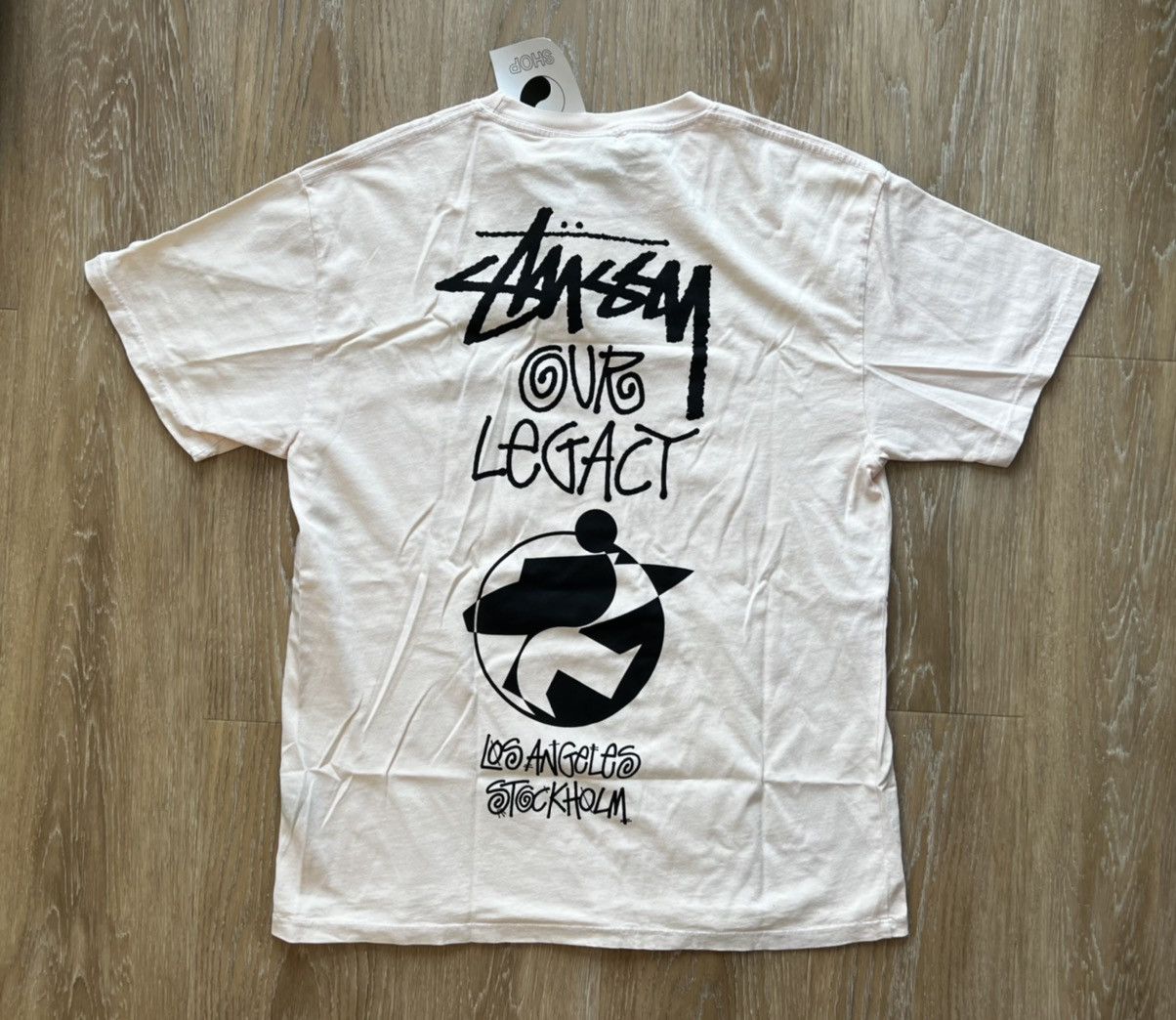 関税込★Stussy x Our Legacy Work Shop Surfman Dyed T natural Stussy x Our Legacy “Ol Surf-man” Pigment Dyed T-Shirt X