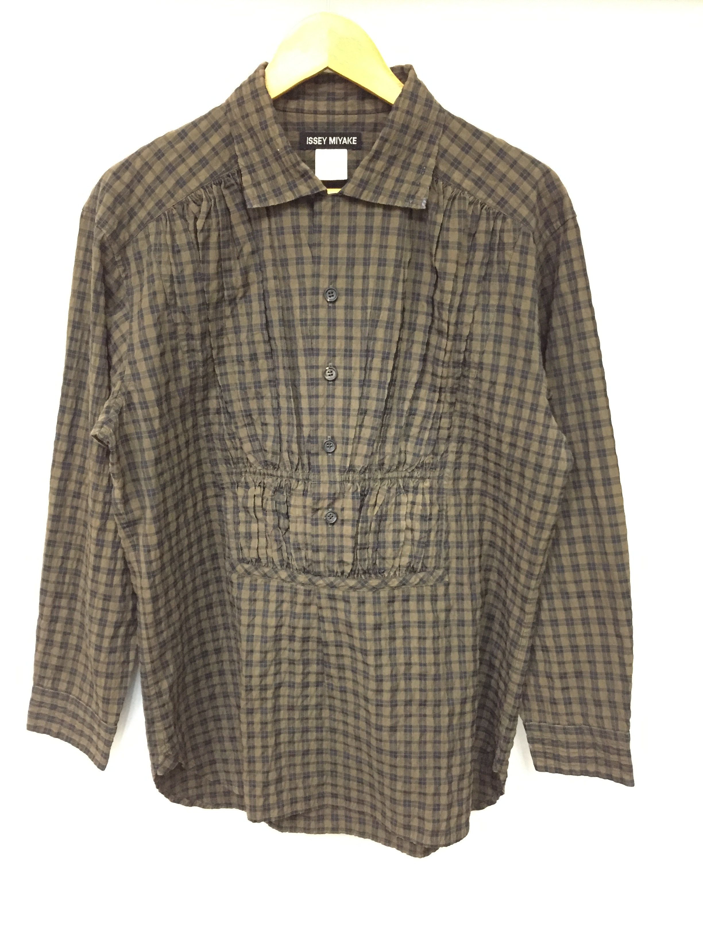 Issey Miyake SS93 Checkered Pleat half Button shirt Size US M / EU 48-50 / 2 - 3 Thumbnail