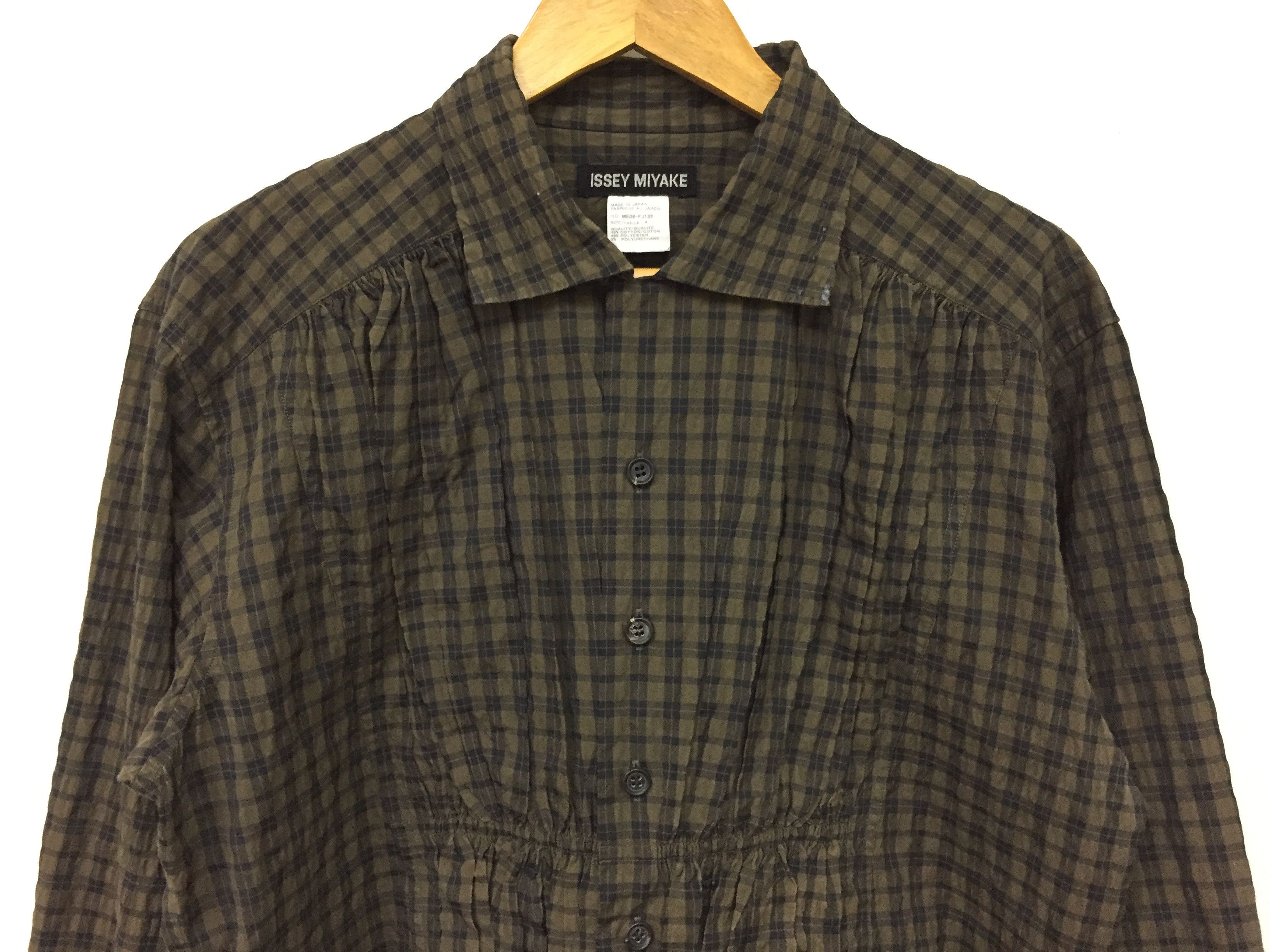 Issey Miyake SS93 Checkered Pleat half Button shirt Size US M / EU 48-50 / 2 - 4 Thumbnail