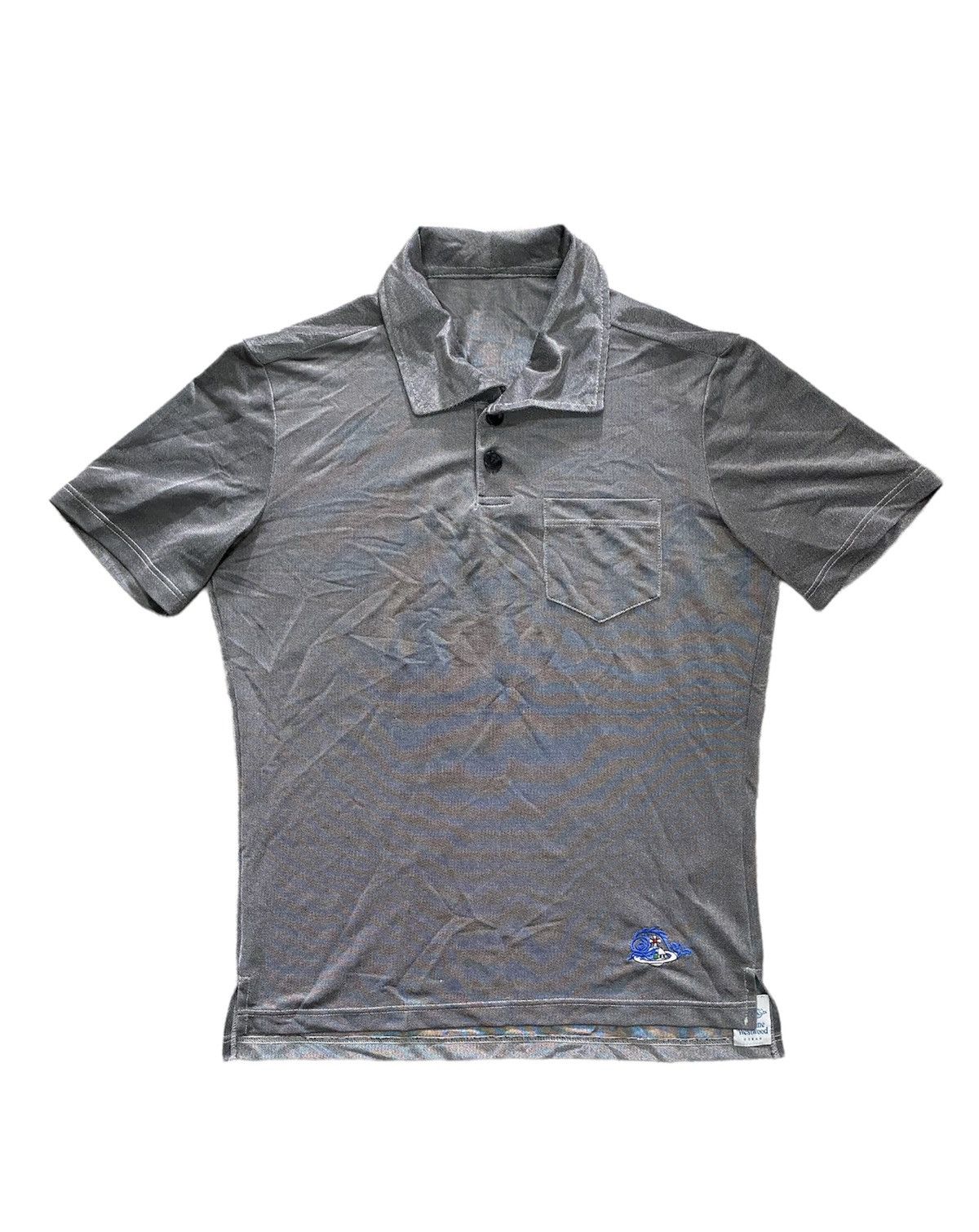 Vivienne Westwood Embroidered logo Silver Blend Nylon Polyester polo Size US M / EU 48-50 / 2 - 1 Thumbnail