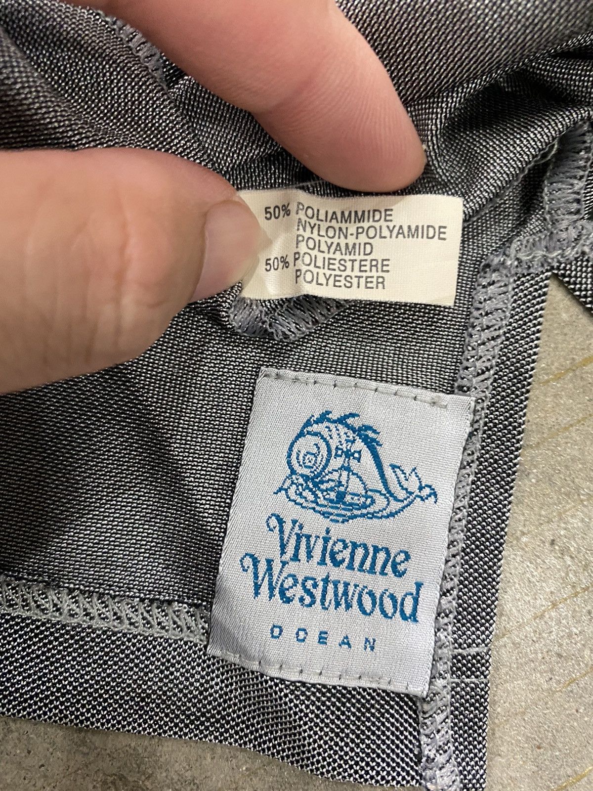 Vivienne Westwood Embroidered logo Silver Blend Nylon Polyester polo Size US M / EU 48-50 / 2 - 9 Thumbnail