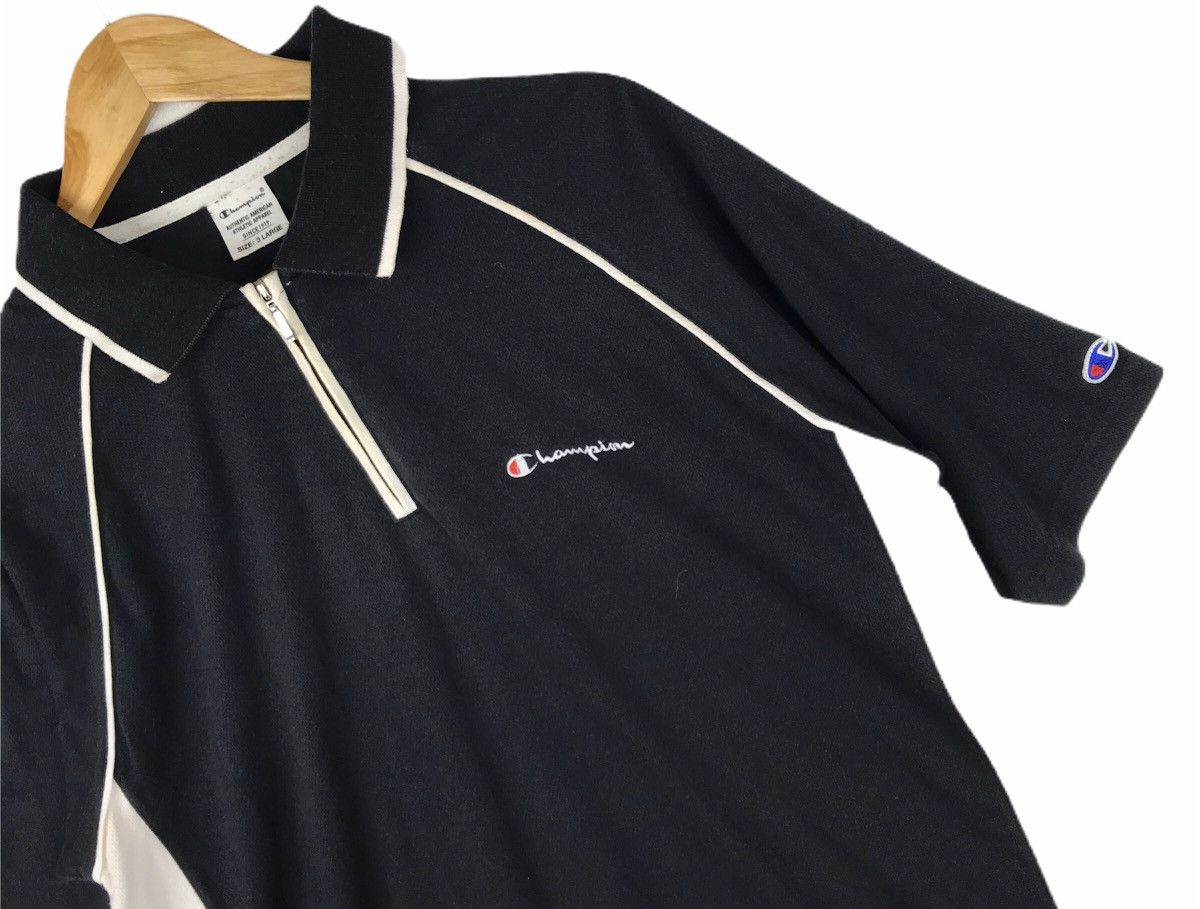 Champion Vintage Champion Script Minimalist HalfZipper Polos T-shirt Size US L / EU 52-54 / 3 - 2 Thumbnail