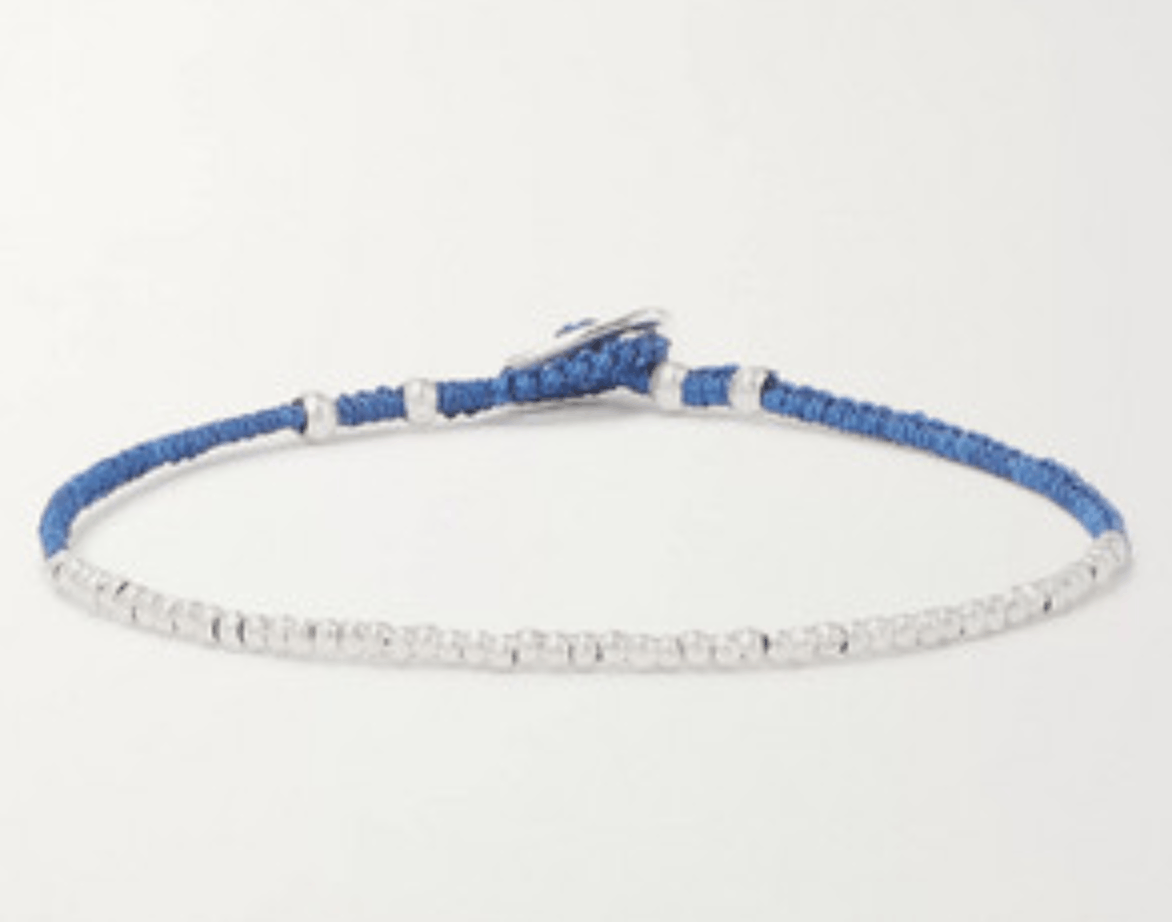 Mikia NEW Mikia Beaded Cord Bracelet blue silver 7.25 in Size ONE SIZE - 1 Thumbnail